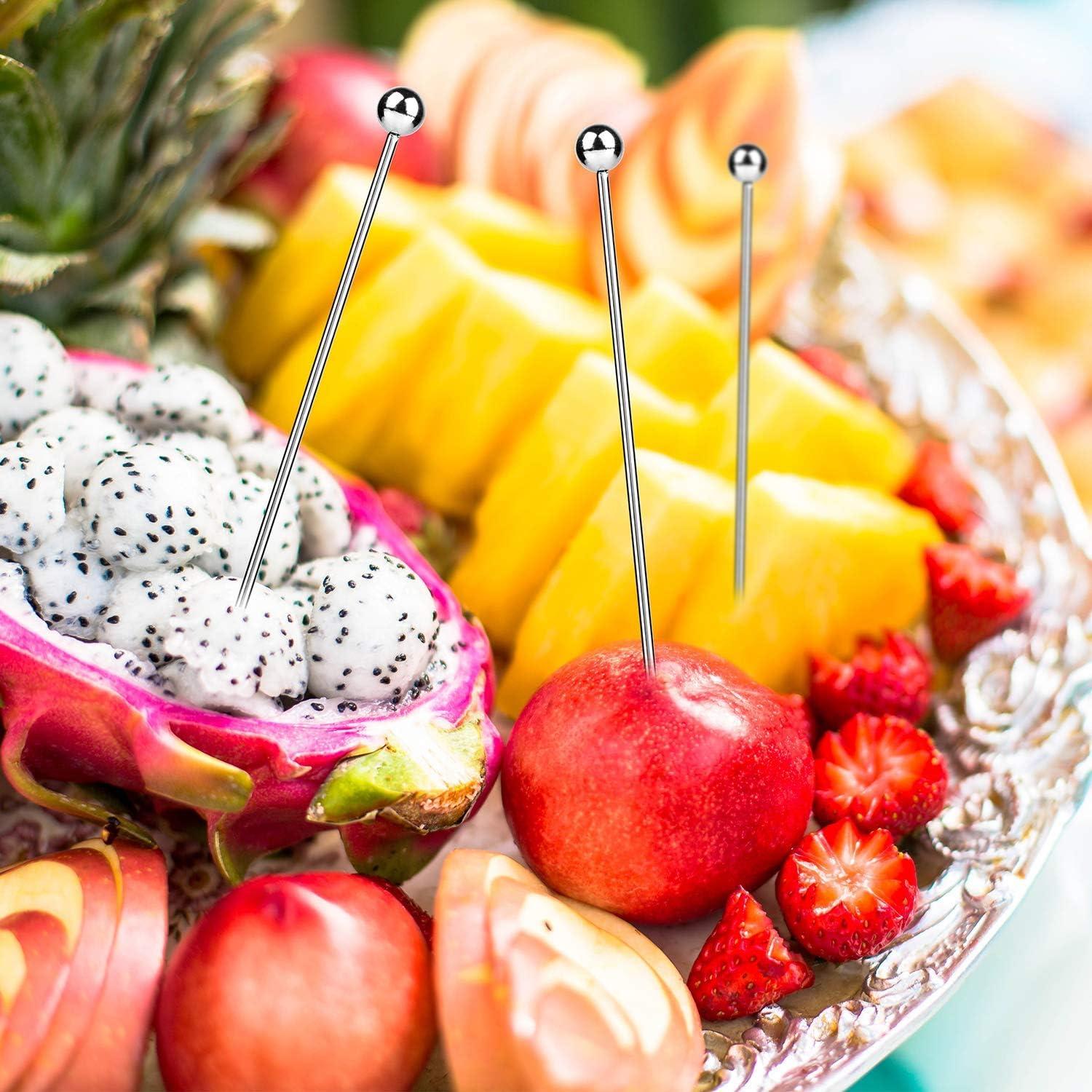 Paquete de 45 Palillos de Cóctel de Acero Inoxidable 10.8 cm