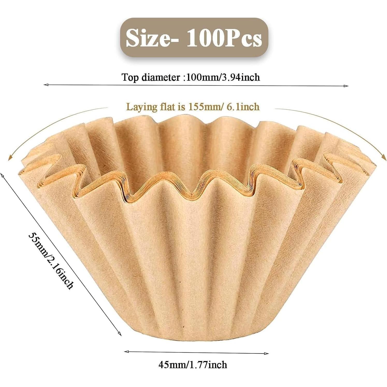 Filtros de café MUCXNIIY 100 unidades sin blanquear para 1-2 tazas