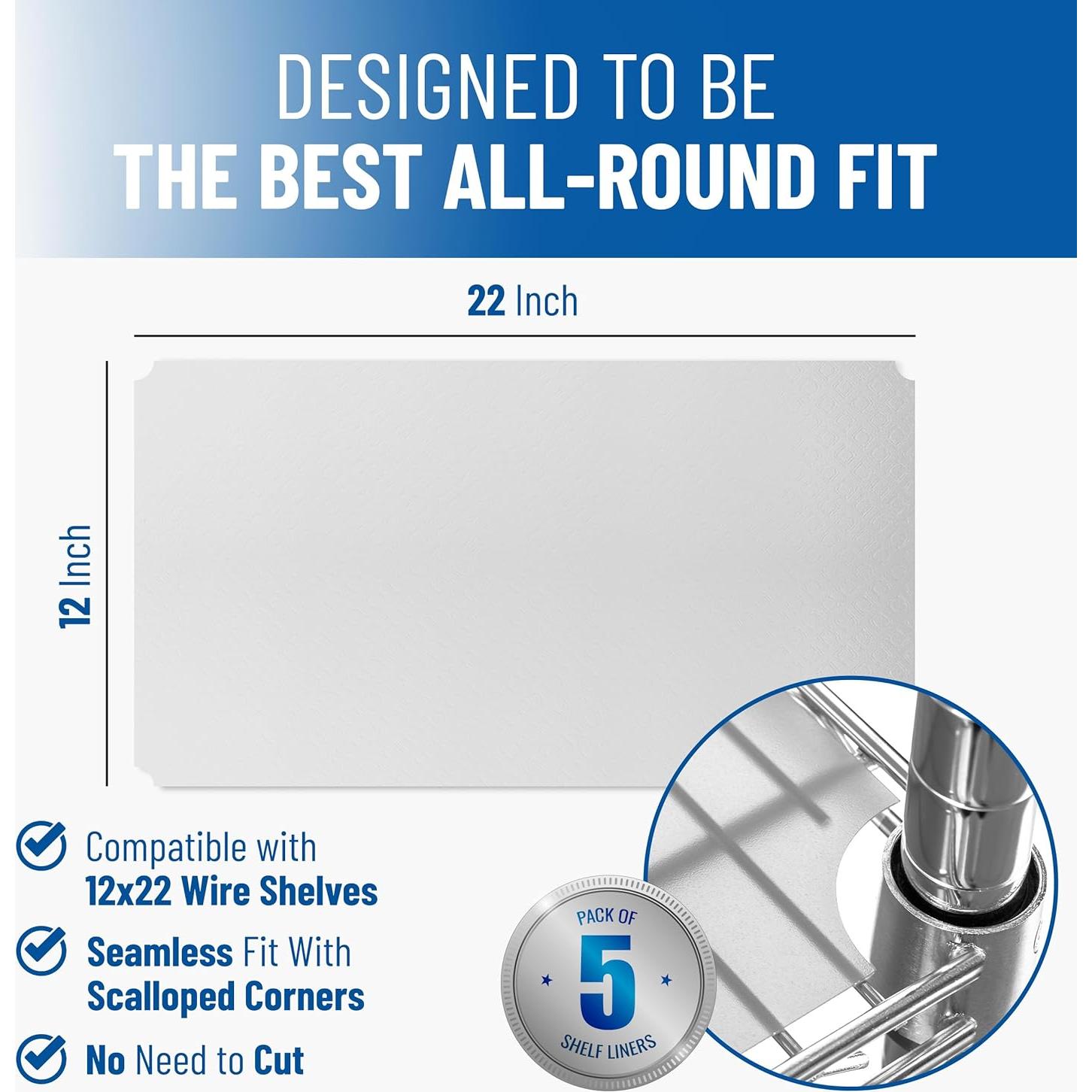 Forros de Estante Sterling Transparentes 5 Piezas 29 x 54 cm