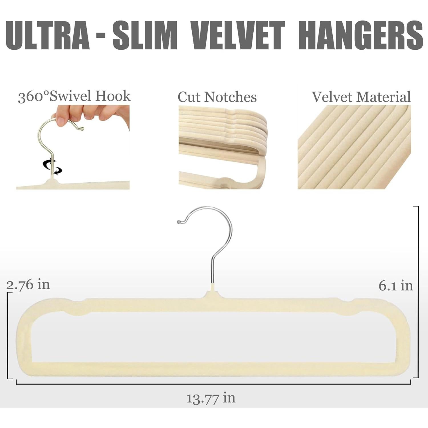 Perchas de Terciopelo BESSER HAUS Paquete de 20 Antideslizantes