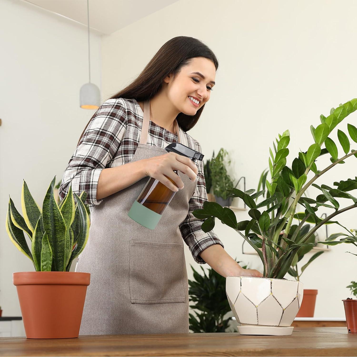 Botellas de Spray de Vidrio Ámbar HOMBYS 16 oz con Silicona - Paquete de 2