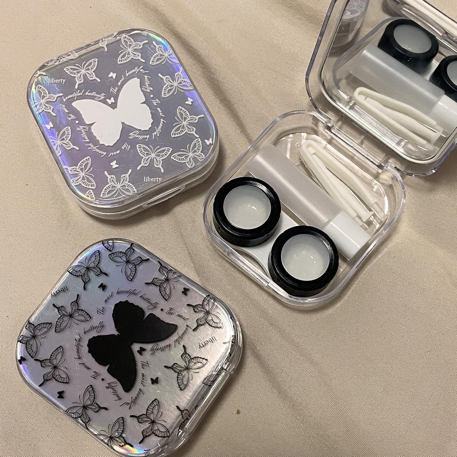 Estuche de Lentes de Contacto Mariposa Howinn con Aplicador y Espejo