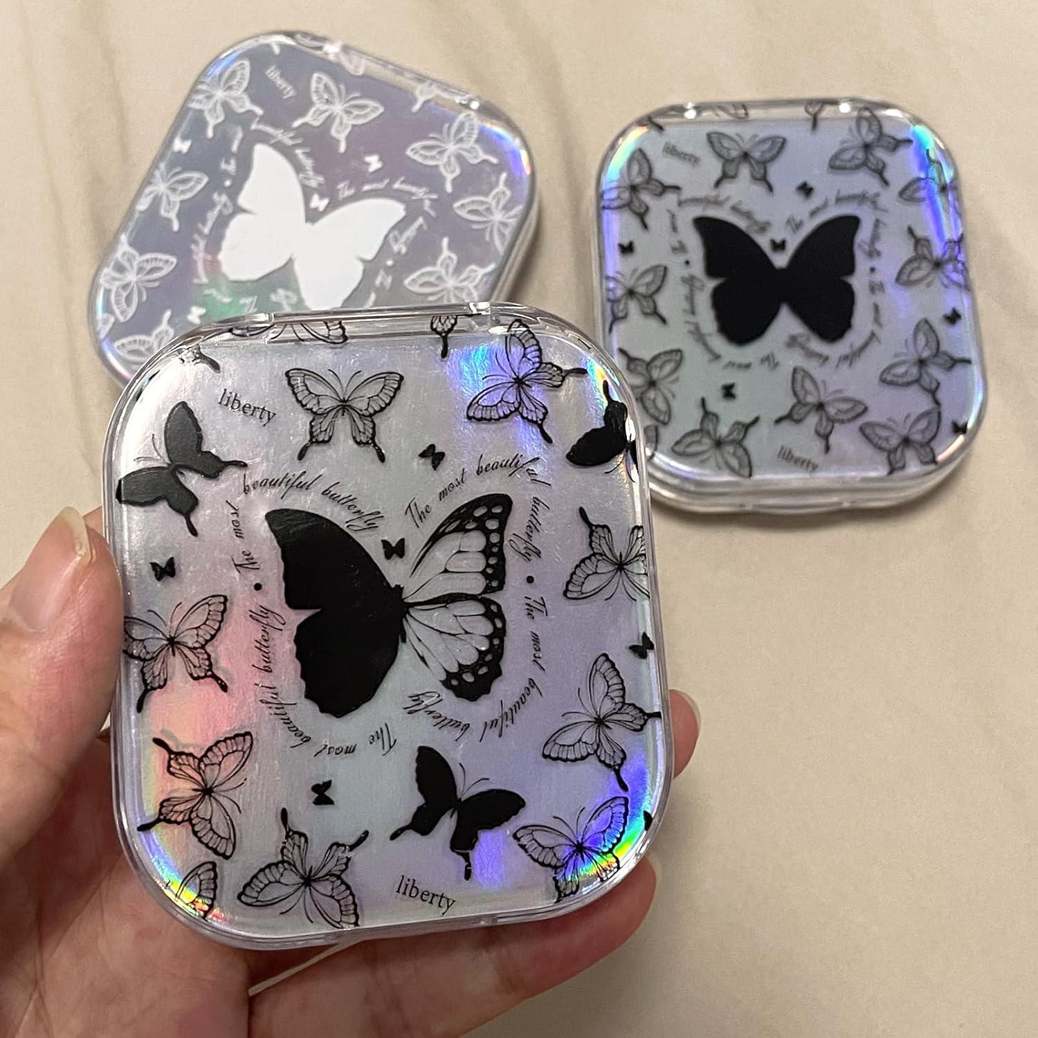 Estuche de Lentes de Contacto Mariposa Howinn con Aplicador y Espejo