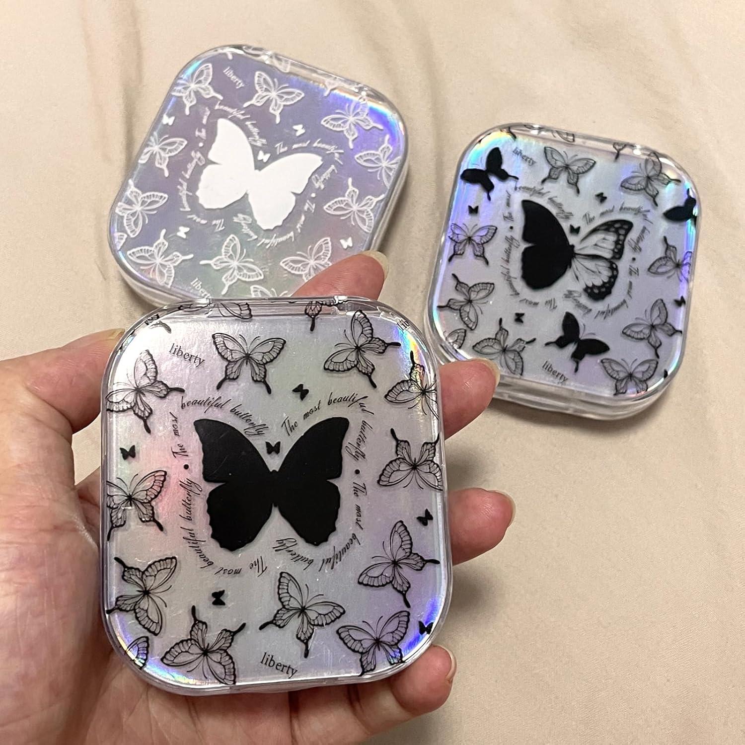 Estuche de Lentes de Contacto Mariposa Howinn con Aplicador y Espejo