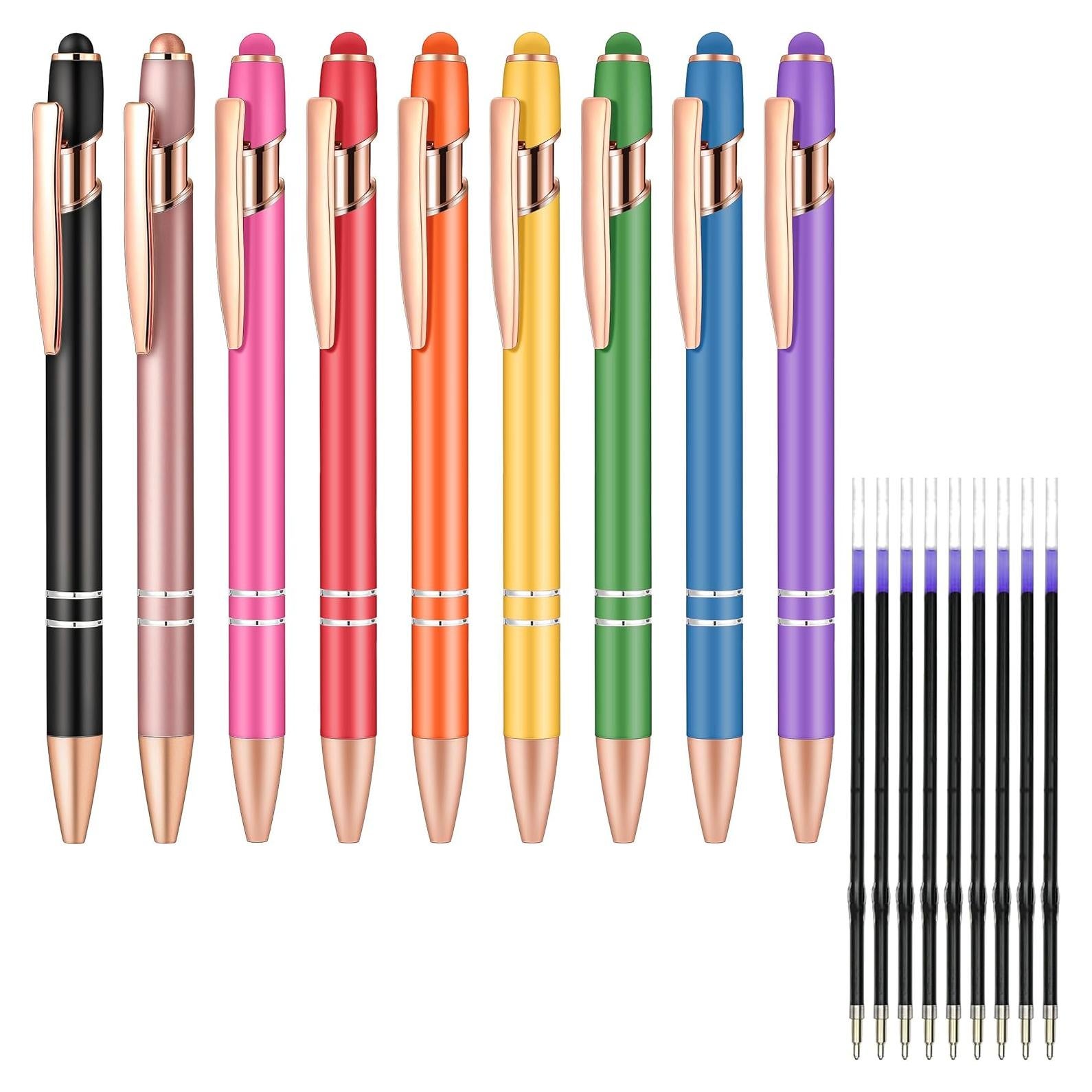 Bolígrafos Aozora 18 Piezas 2-en-1 Estilógrafo Tinta Negra 1.0mm