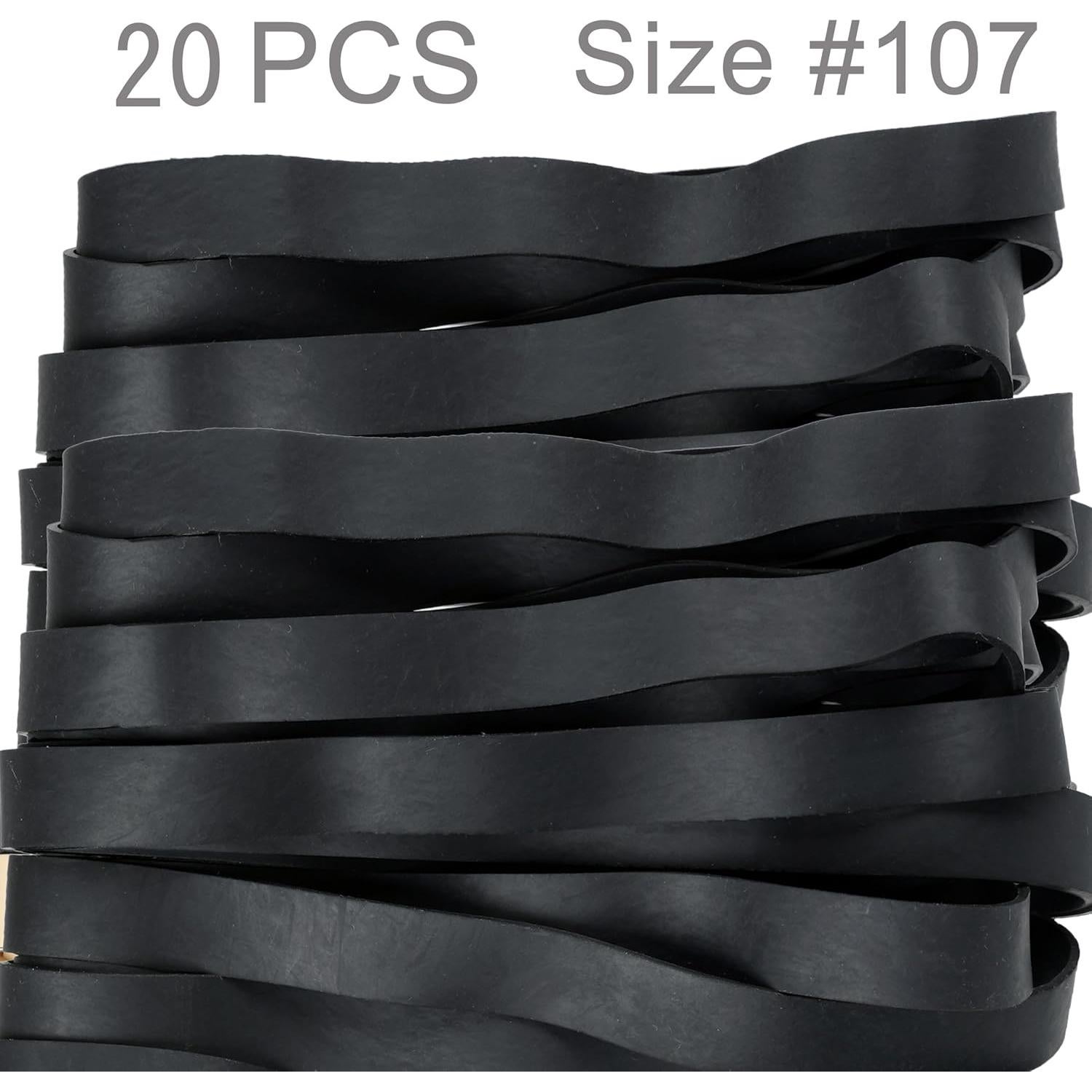 Bandas de Goma Gruesas AMUU #107 Negras 30 Unidades 18x1.5cm