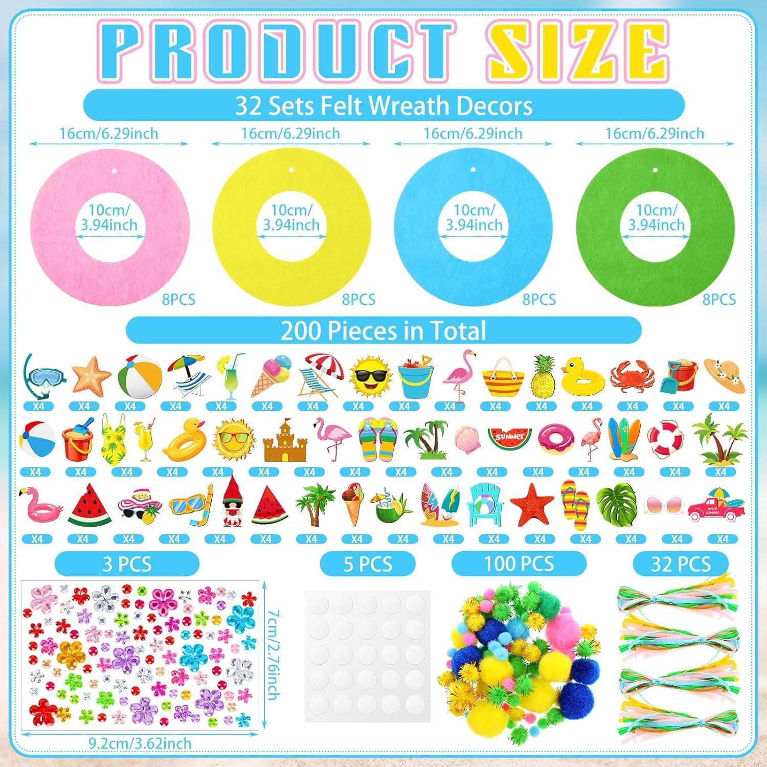 Kit de Manualidades de Verano Suilung - 32 Guirnaldas de Fieltro