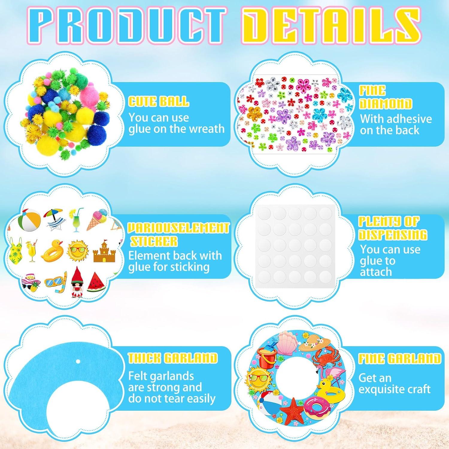 Kit de Manualidades de Verano Suilung - 32 Guirnaldas de Fieltro