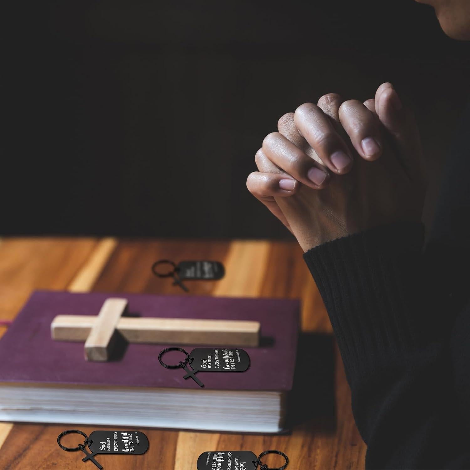 30 Llaveros Metálicos Grabables Gisafai Acero Inoxidable Negro