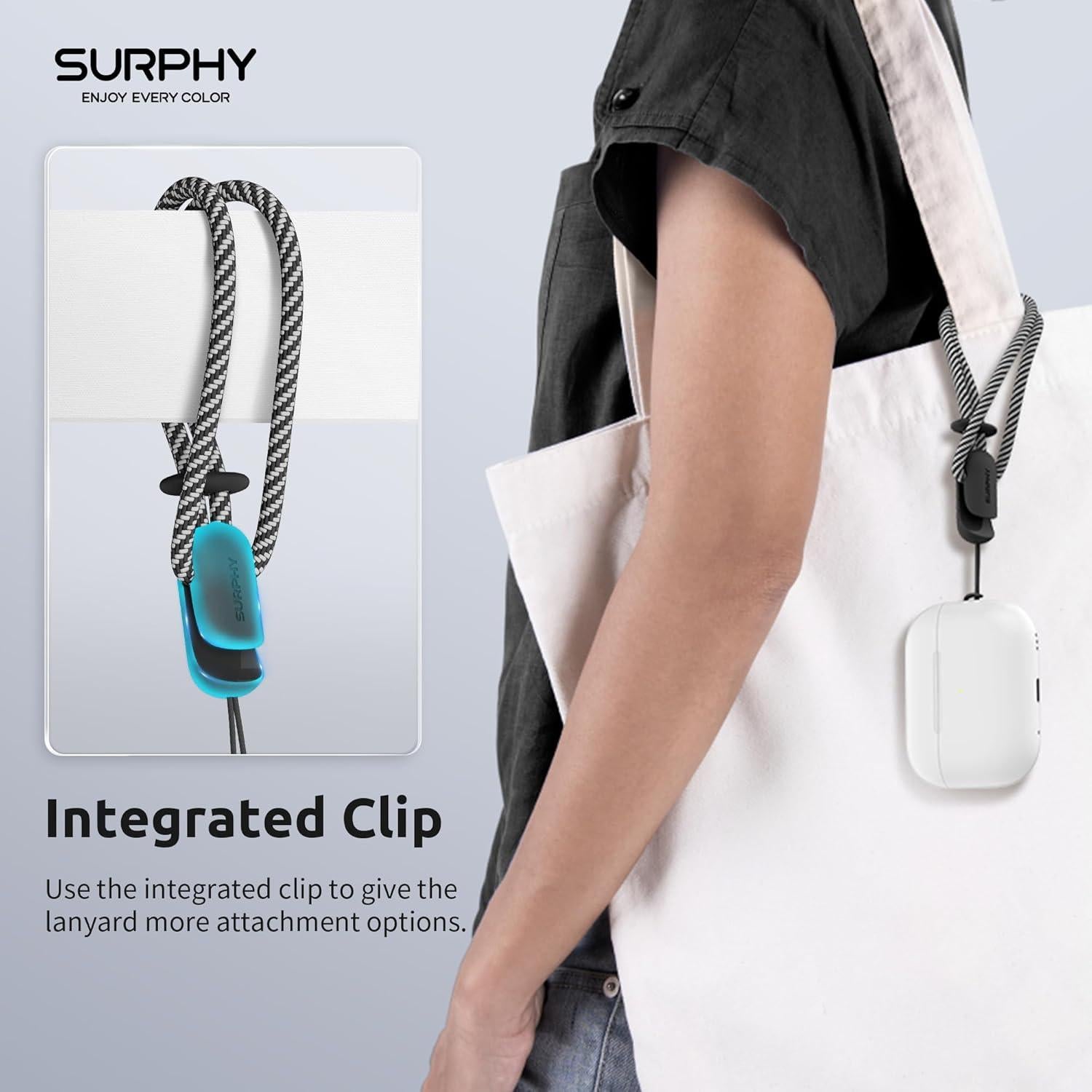 Lanyard SURPHY 2 Pack Correa de Muñeca para Teléfono Negro