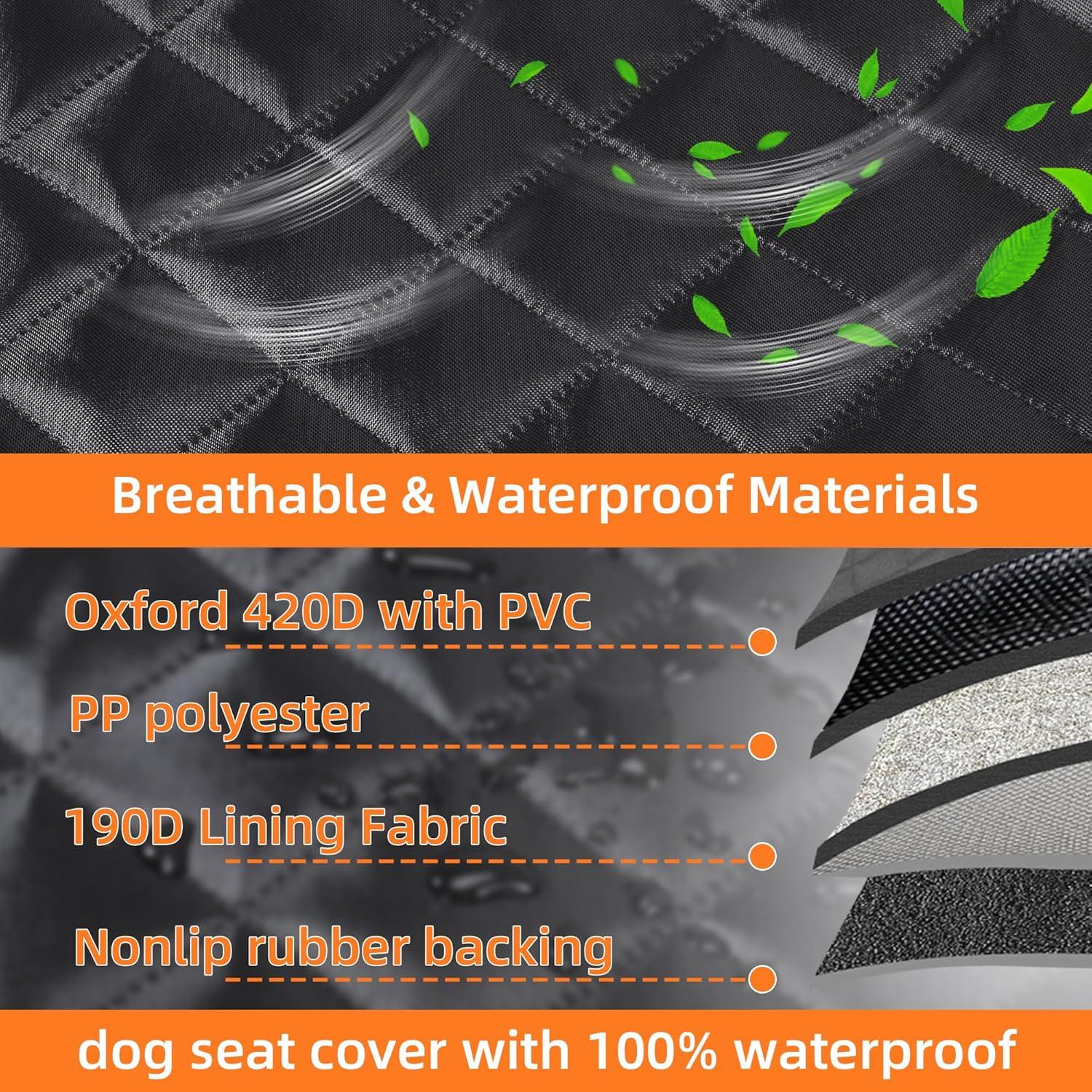 Funda para Asiento de Perro PUMUALULU Negra 137x147 cm Impermeable