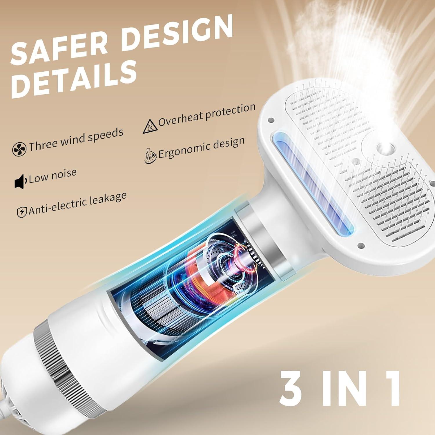 Cepillo de Vapor para Gatos HOB4U 600W con Secador y Champú