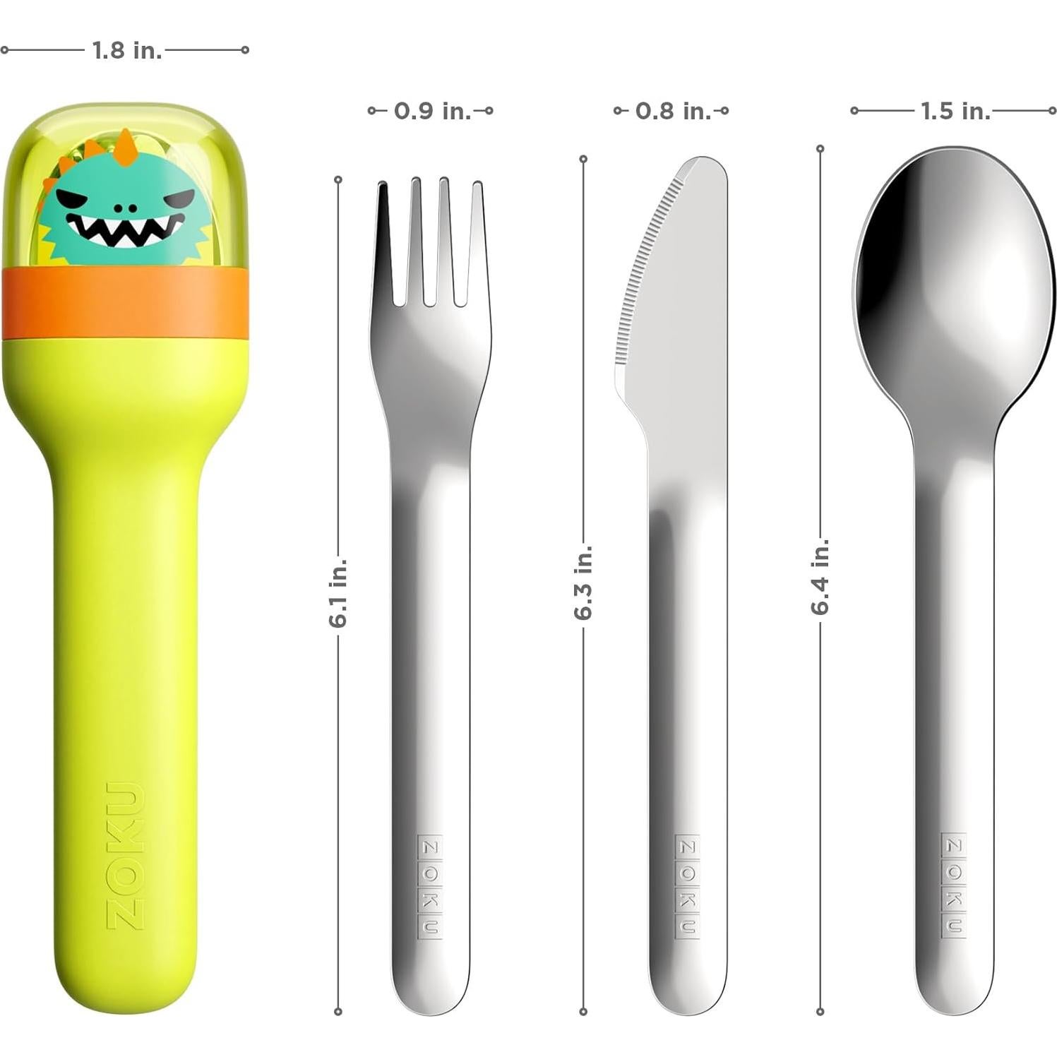 Juego de Utensilios Portátil ZOKU para Niños - Acero Inoxidable