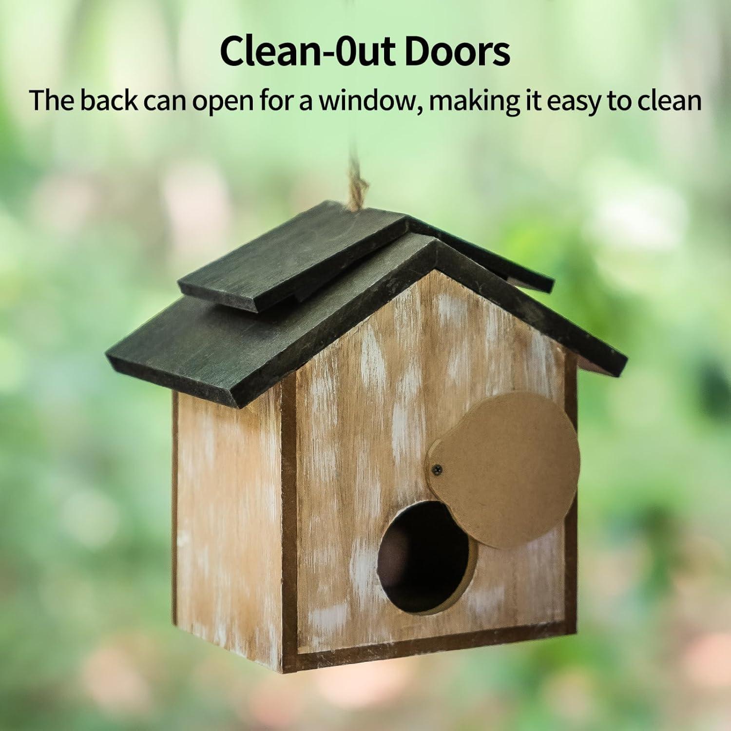 Casa de pájaros de madera Topadorn colgante ecológica 21.69x17.78 cm