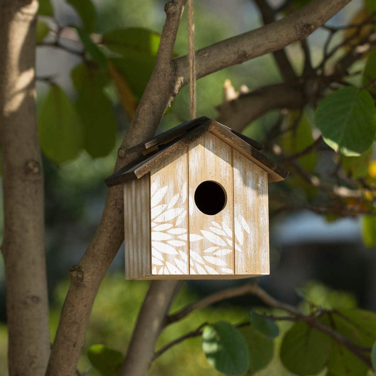 Casa de pájaros de madera Topadorn colgante ecológica 21.69x17.78 cm