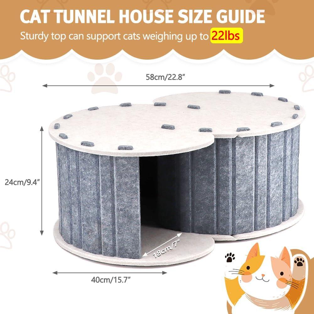 Cueva para Gatos Pawstrip Gris, Refugio de Fieltro 58.4x38.7 cm