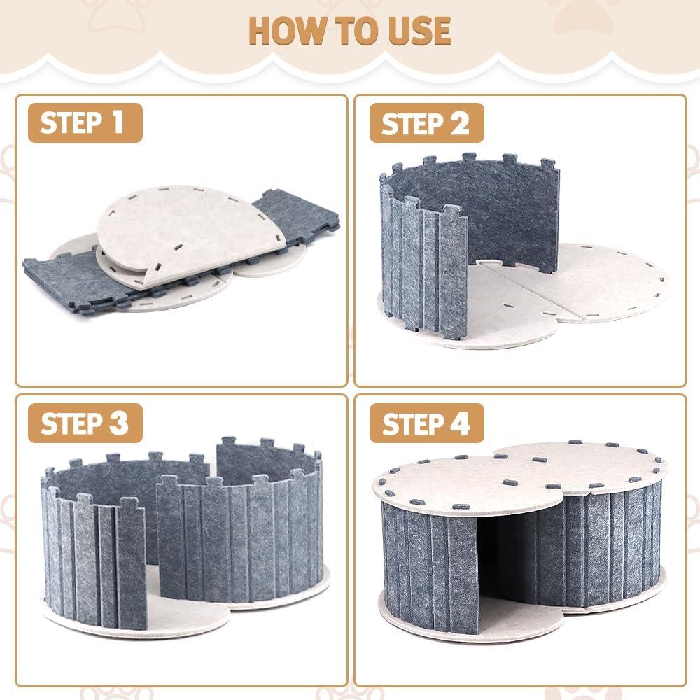 Cueva para Gatos Pawstrip Gris, Refugio de Fieltro 58.4x38.7 cm