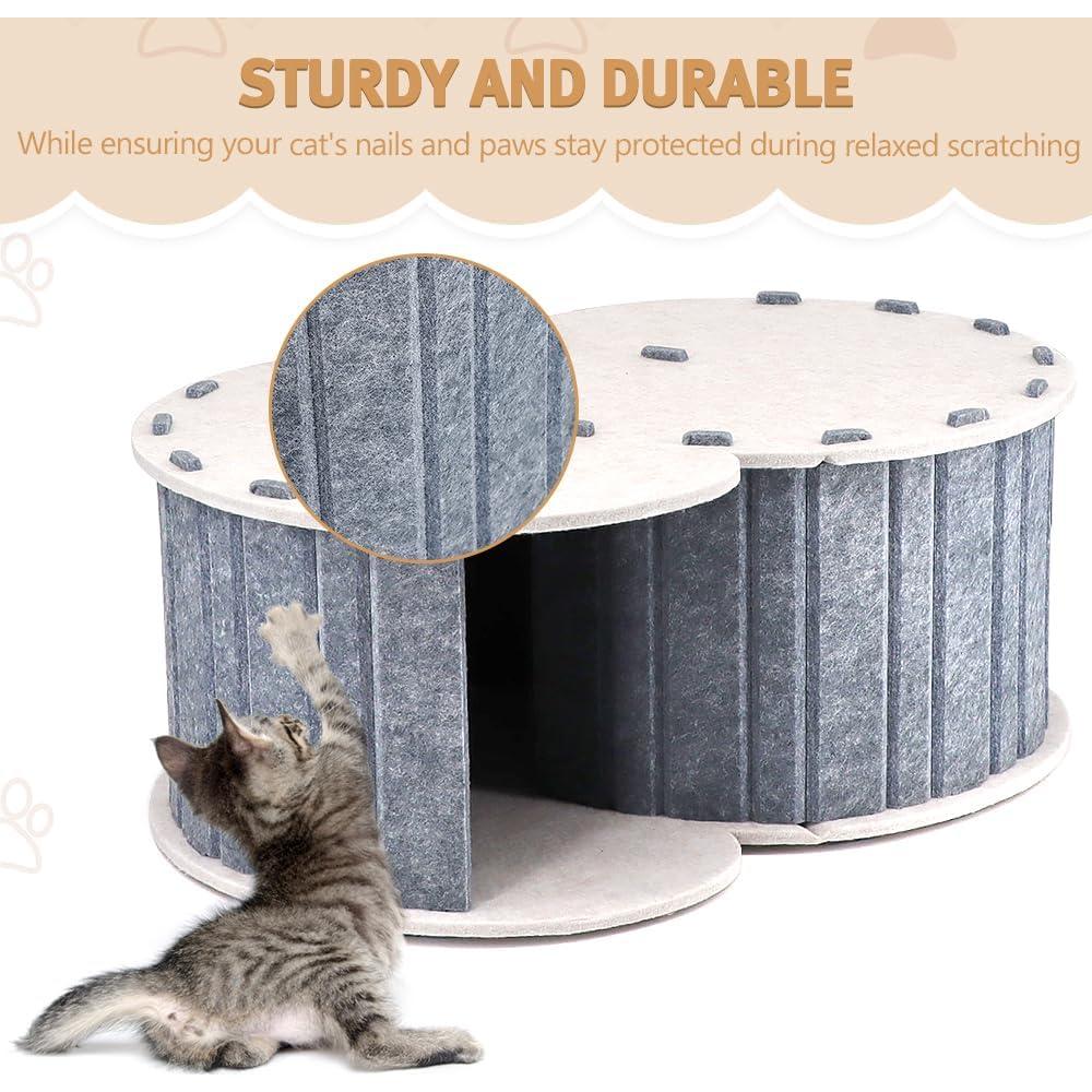 Cueva para Gatos Pawstrip Gris, Refugio de Fieltro 58.4x38.7 cm