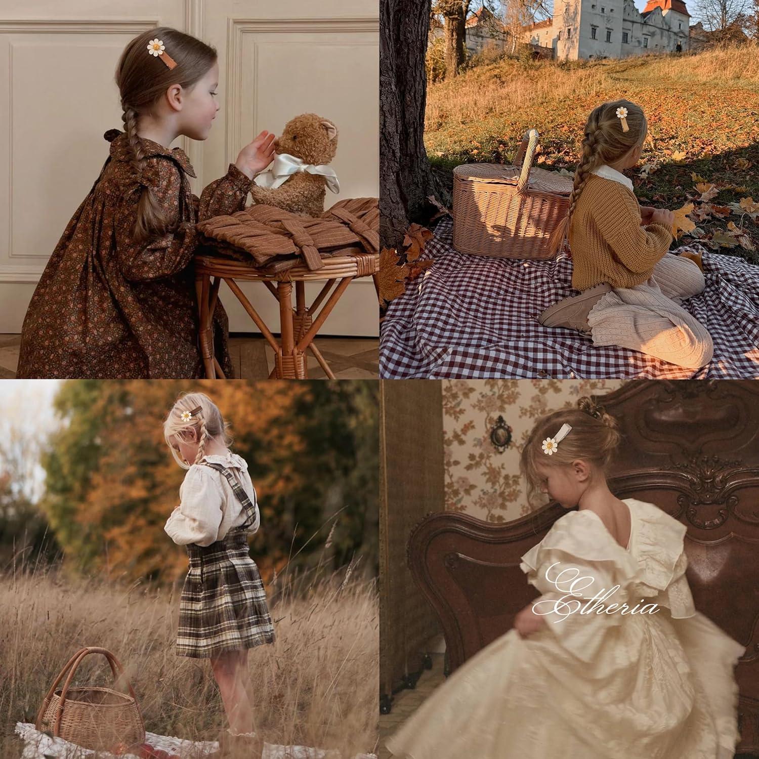 Pinzas para el cabello FANCY CLOUDS 20 piezas margaritas tela