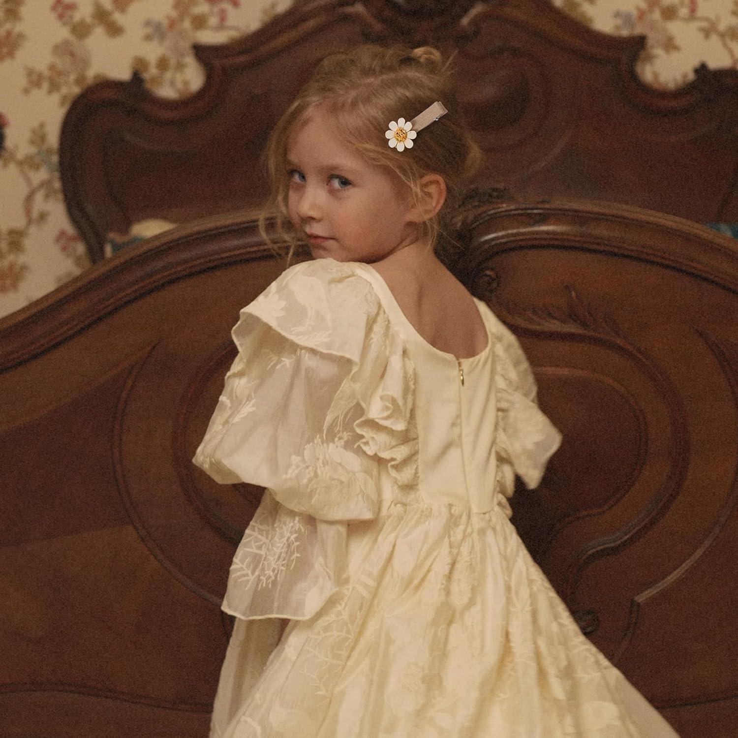 Pinzas para el cabello FANCY CLOUDS 20 piezas margaritas tela