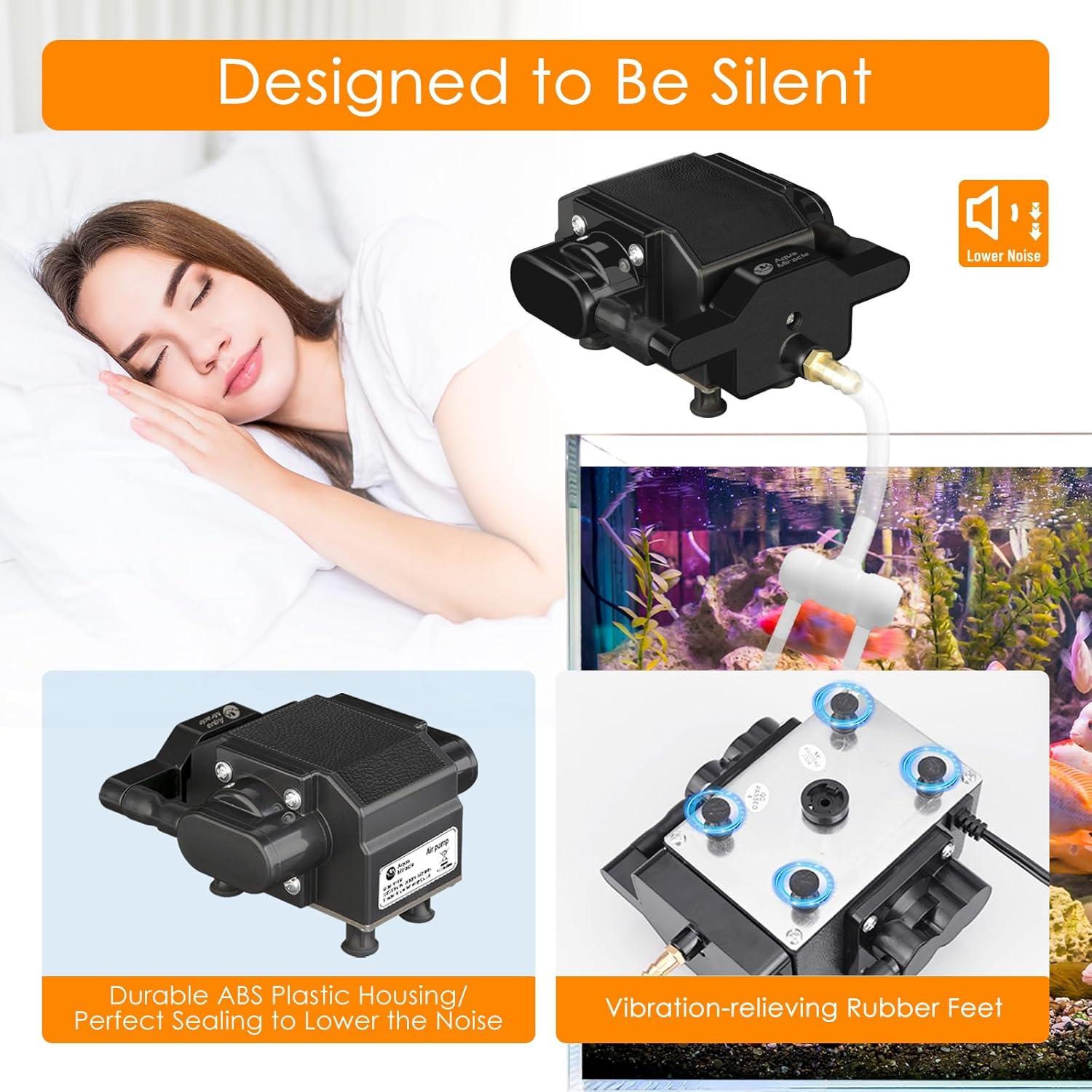Bomba de Aire Silenciosa AquaMiracle 200GPH 12.5LPM para Acuario