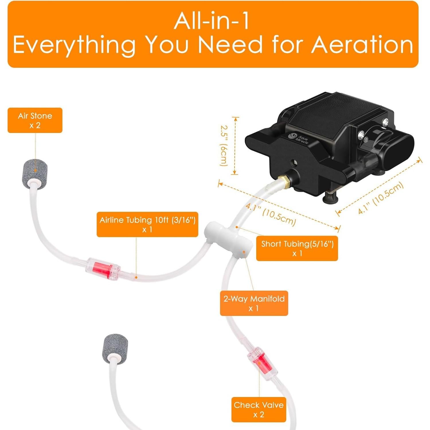 Bomba de Aire Silenciosa AquaMiracle 200GPH 12.5LPM para Acuario