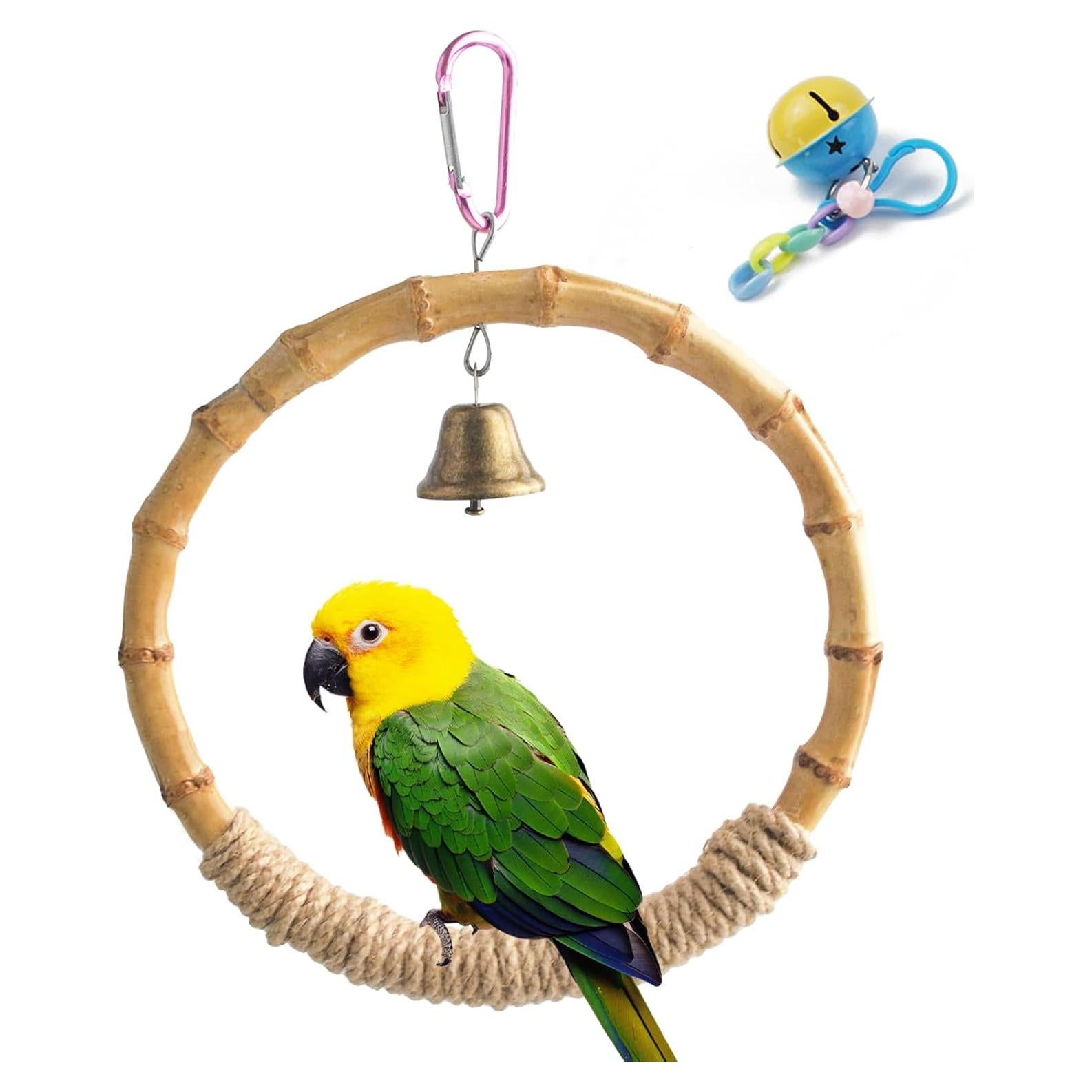 Columpio de Anillo de Bambú MUYG para Aves Pequeñas 17.78 cm