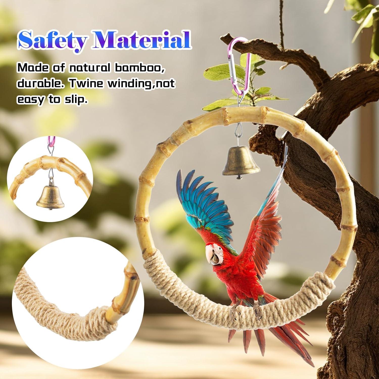 Columpio de Anillo de Bambú MUYG para Aves Pequeñas 17.78 cm