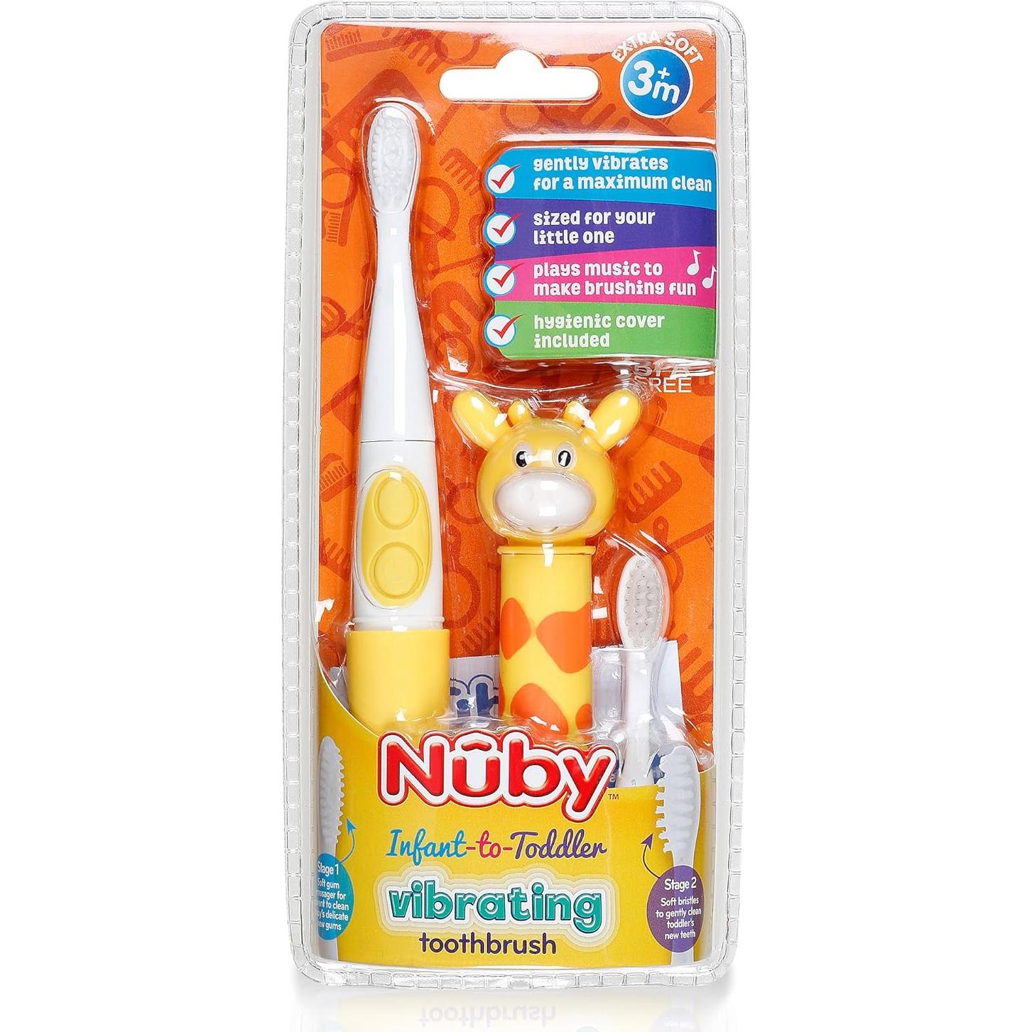 Cepillo de Dientes Eléctrico Nuby Jirafa con Vibración y Temporizador
