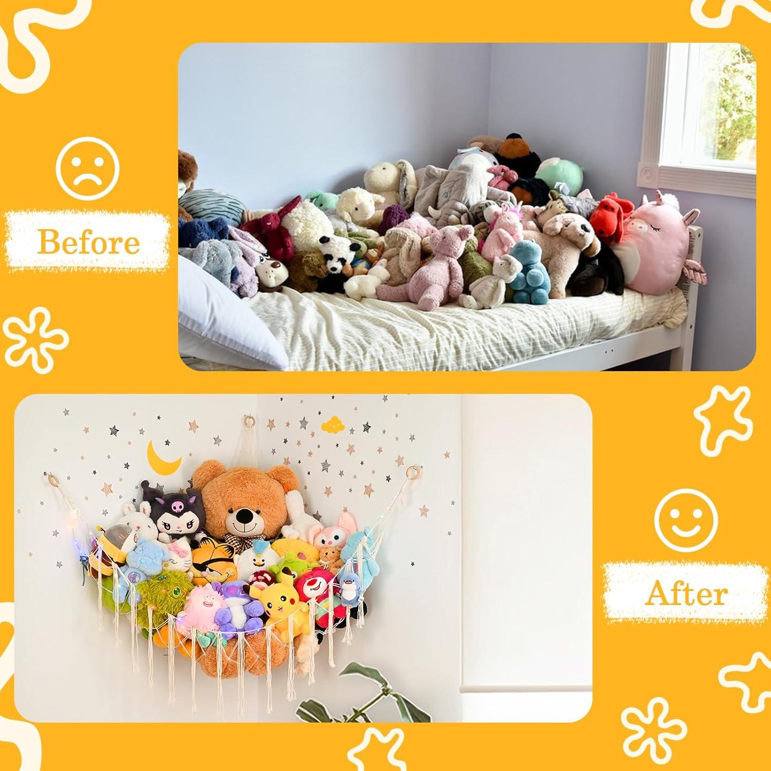 Hamaca de Animales de Peluche XL Beige Wrbin con Luz LED