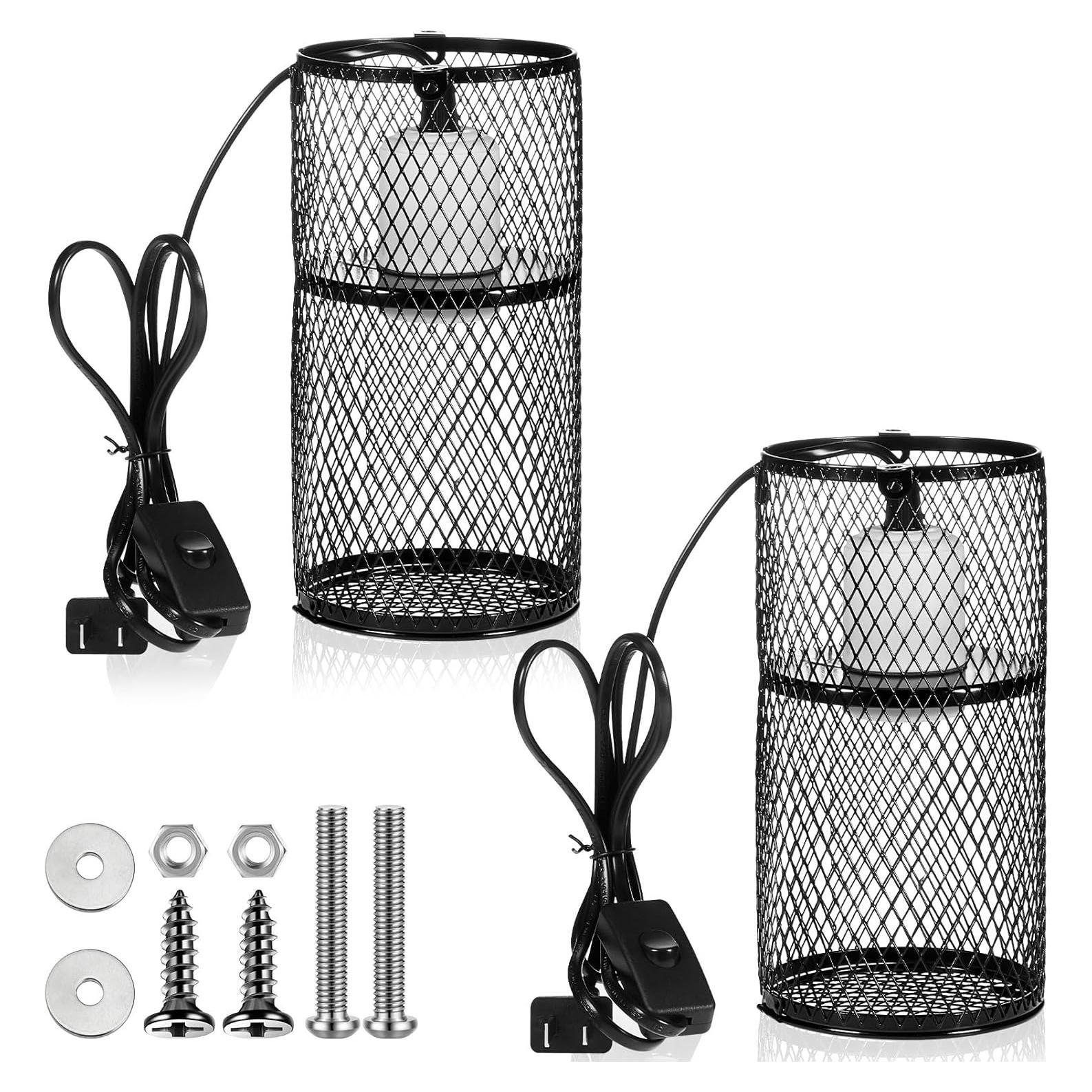 VIHOSE 2 Pcs Protector de Lámpara de Calor para Reptiles 150W