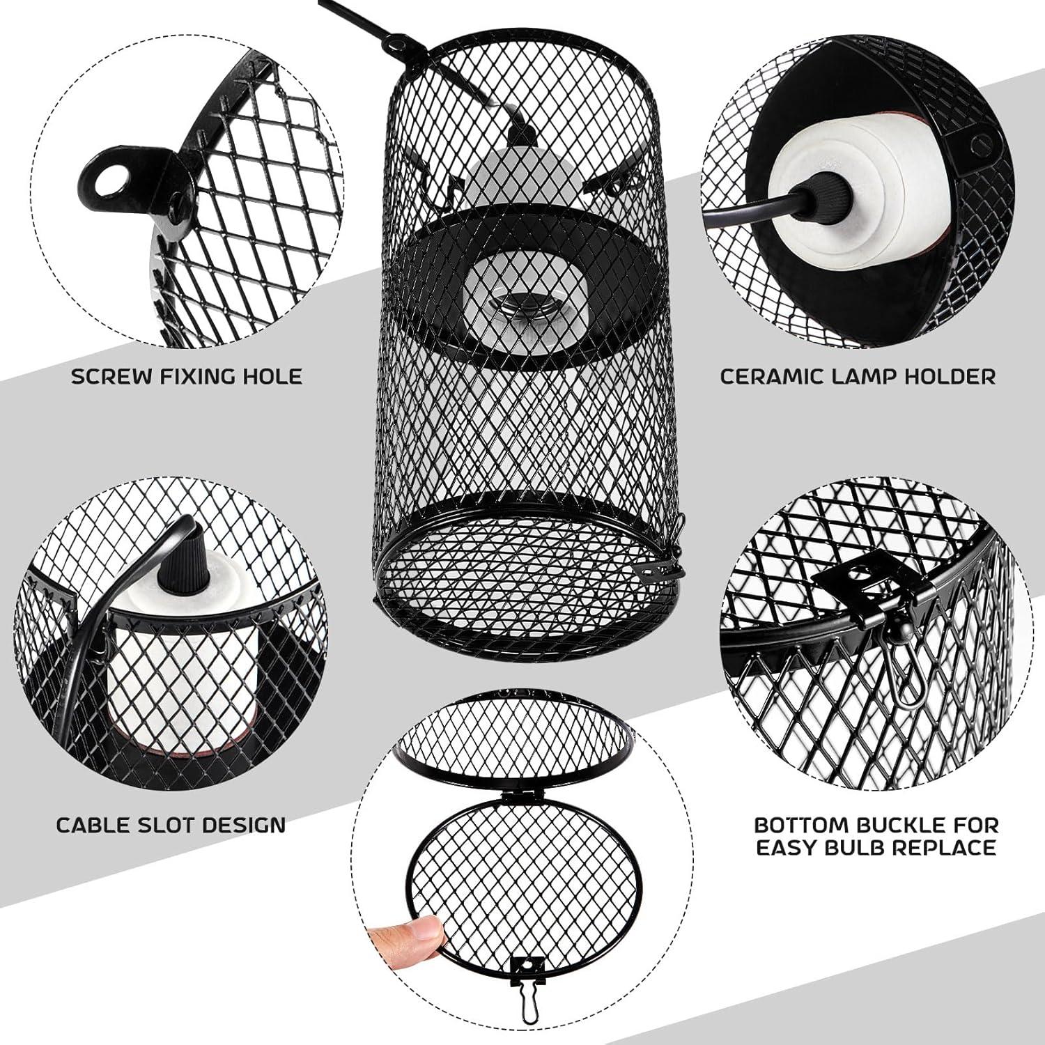 VIHOSE 2 Pcs Protector de Lámpara de Calor para Reptiles 150W