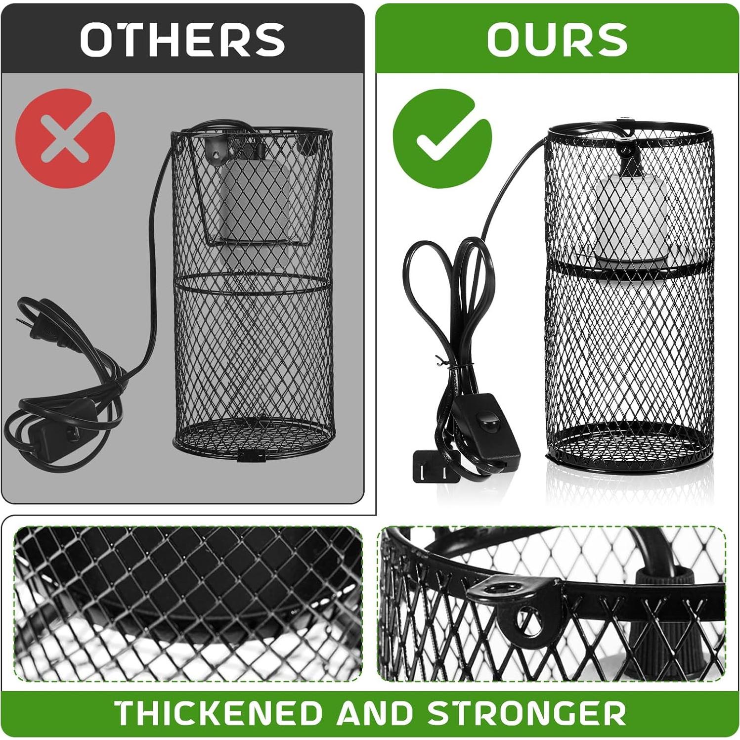 VIHOSE 2 Pcs Protector de Lámpara de Calor para Reptiles 150W