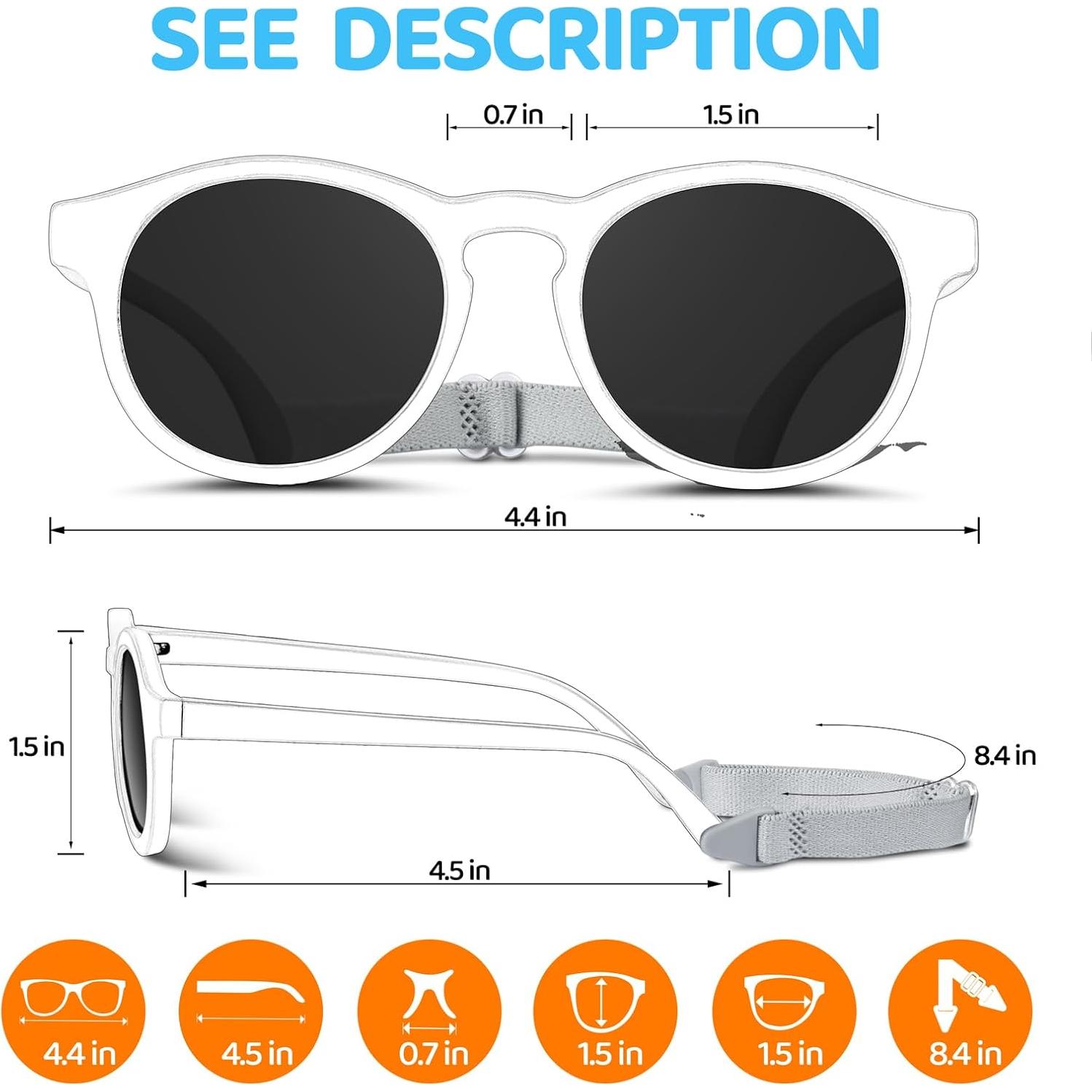 Gafas de sol RIVBOS Baby Wrap Polarizadas UV400 para Bebés