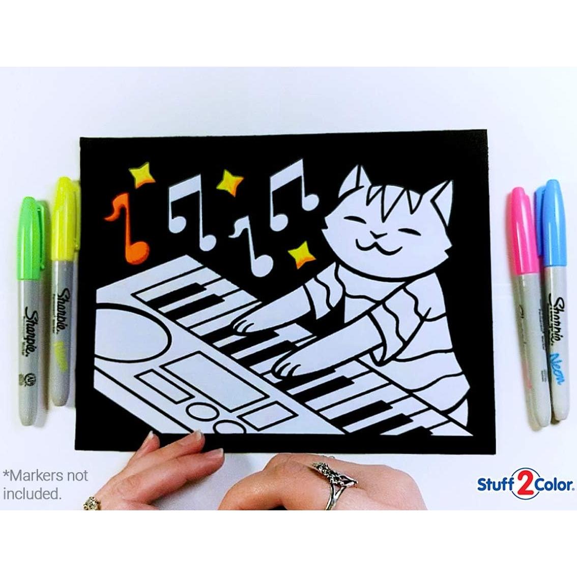 Pack de 18 Pósters de Colorear Gatitos Difusos Stuff2Color