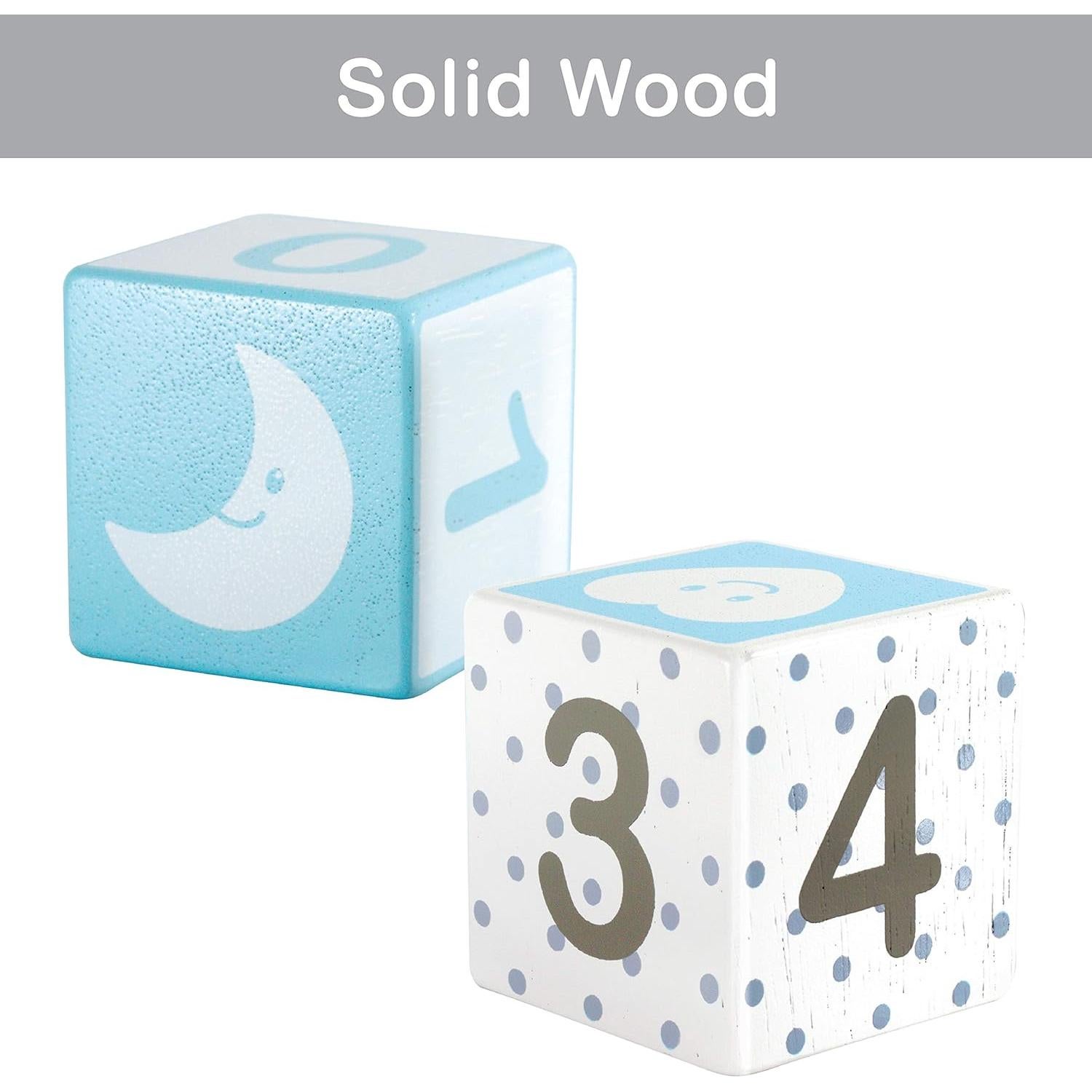 Bloques de Hitos Mensuales de Madera I'M - 4 Pcs Azul