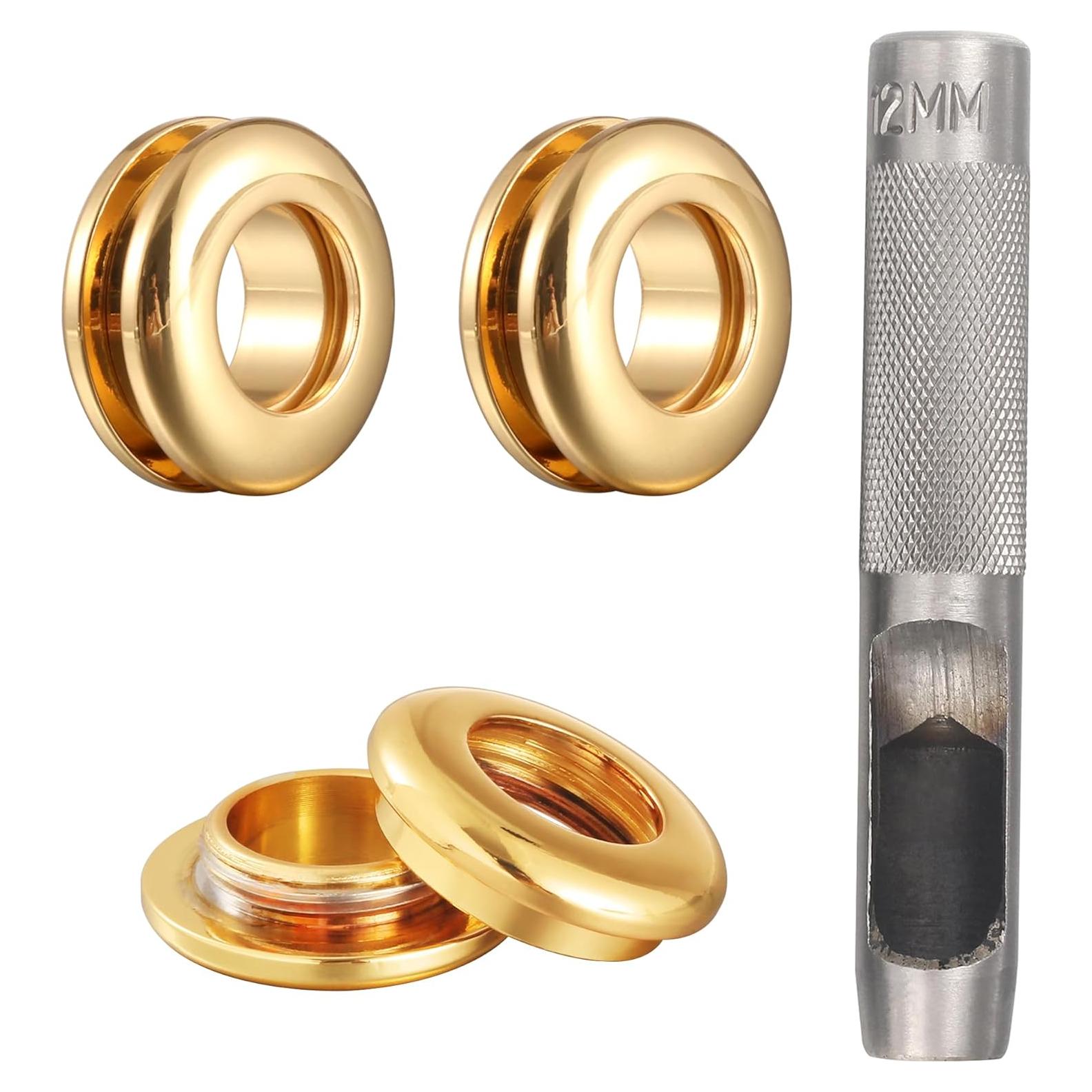 Kit de Ojetes de Latón Notgia 6 Sets 8mm con Perforadora 12mm