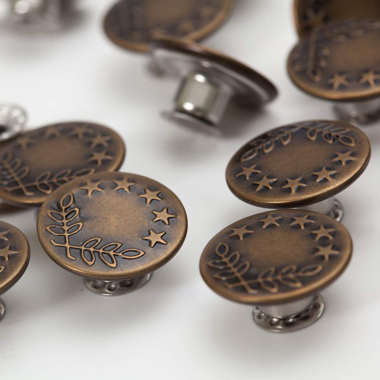 Kit de 20 Botones de Reemplazo MASONEE 17mm Metalicos para Jeans