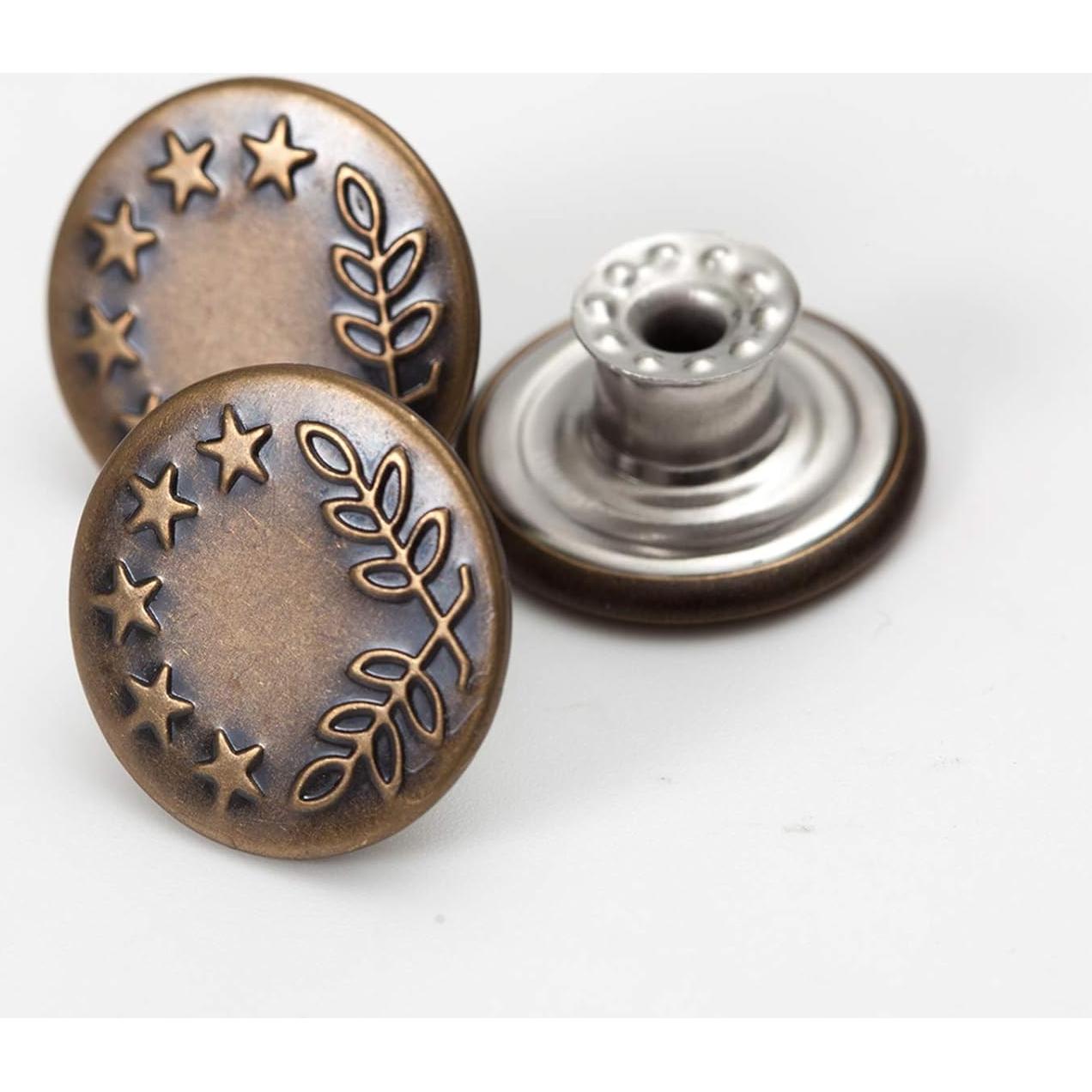 Kit de 20 Botones de Reemplazo MASONEE 17mm Metalicos para Jeans