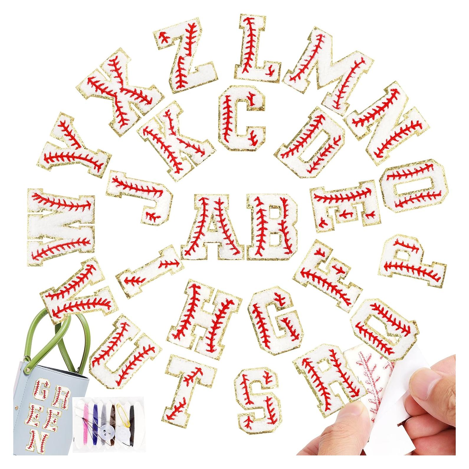 Parche de Letras Chenille Autoadhesivas NICEVINYL 26pcs 5.58cm