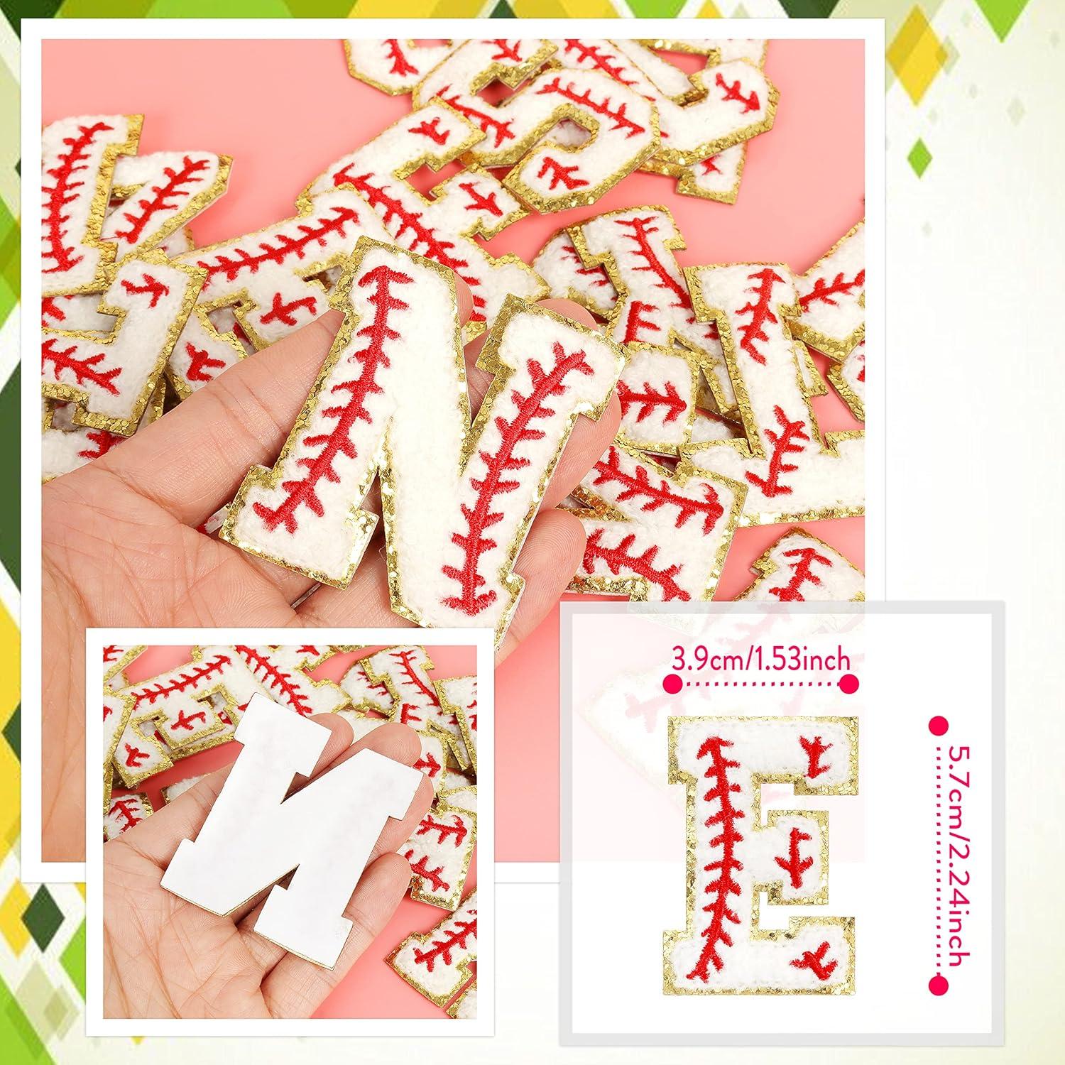 Parche de Letras Chenille Autoadhesivas NICEVINYL 26pcs 5.58cm