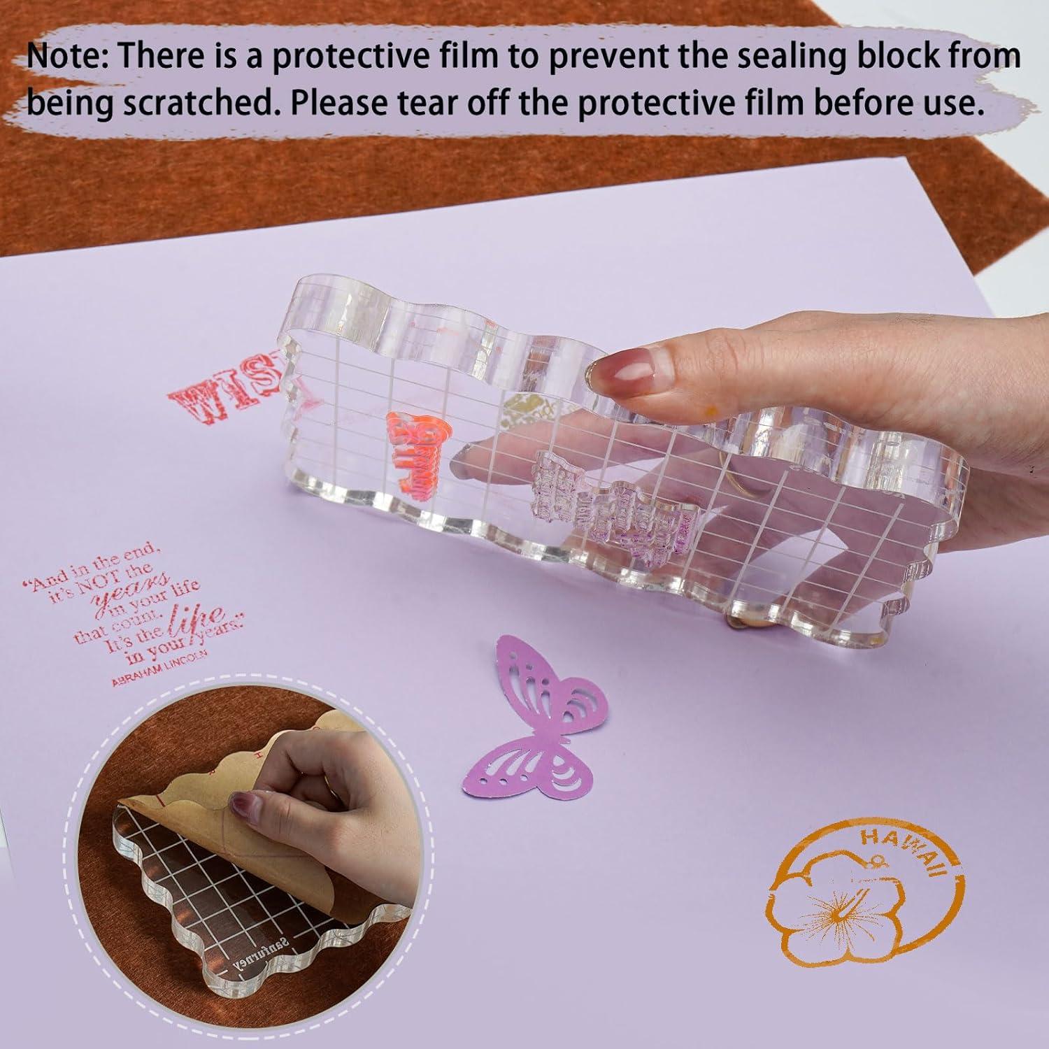 Bloque de Sello Acrílico Transparente Sanfurney 10x15cm 15mm