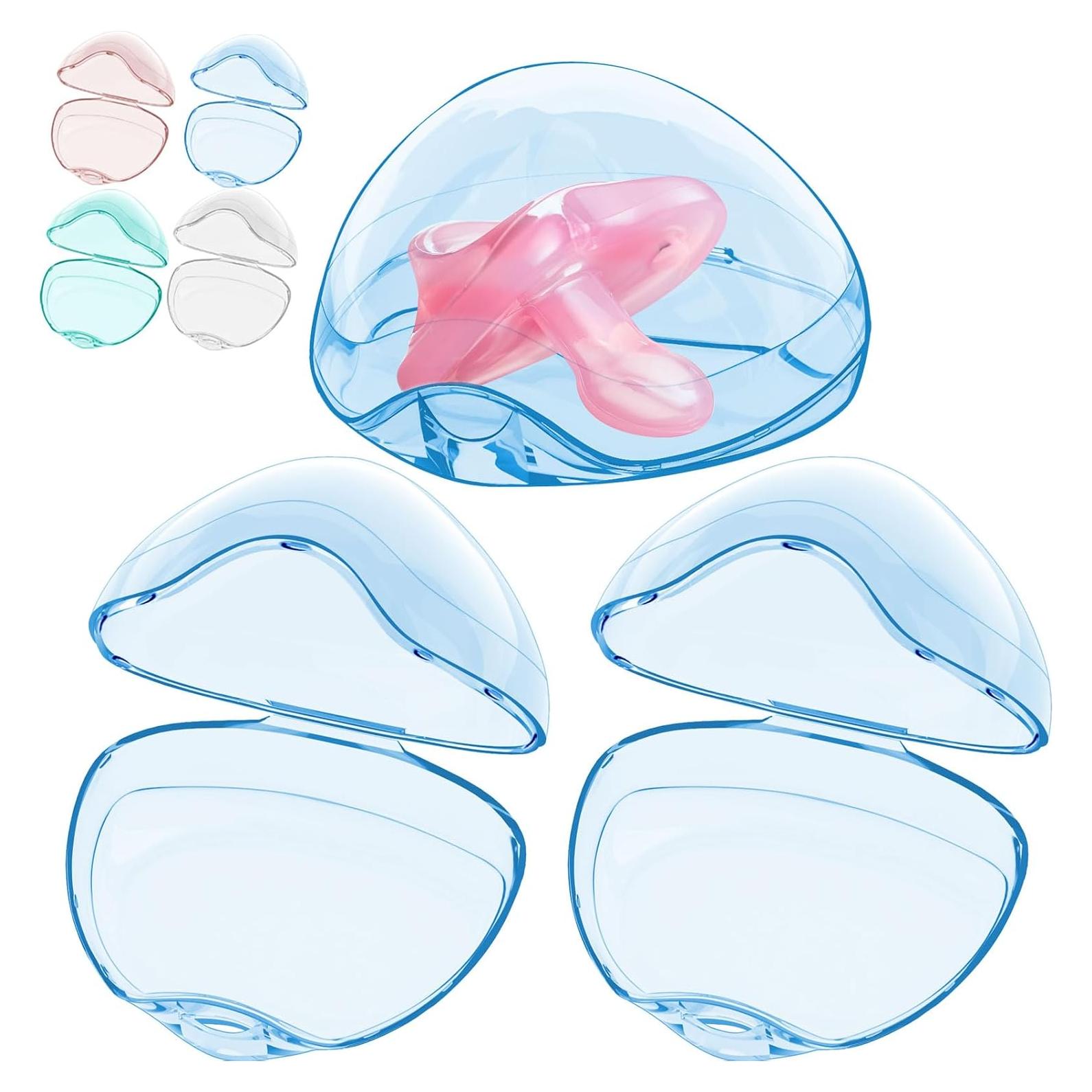 Estuche para Chupete Smlpuame - Paquete de 3, Libre de BPA, Azul