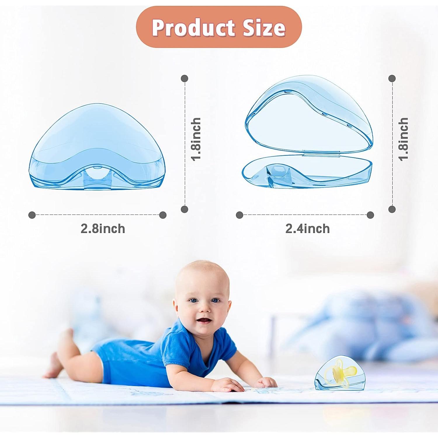 Estuche para Chupete Smlpuame - Paquete de 3, Libre de BPA, Azul