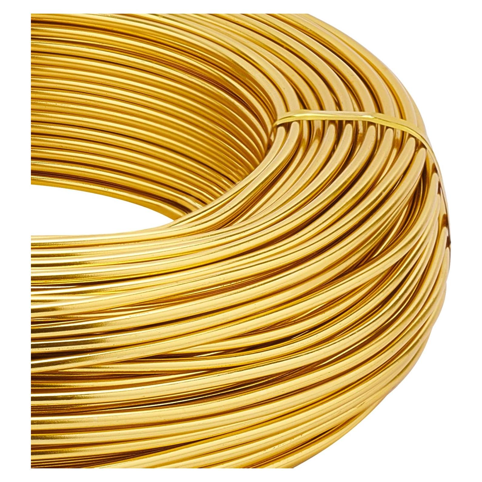 Alambre de Joyería de Aluminio Dorado 12 Calibre 55m BENECREAT