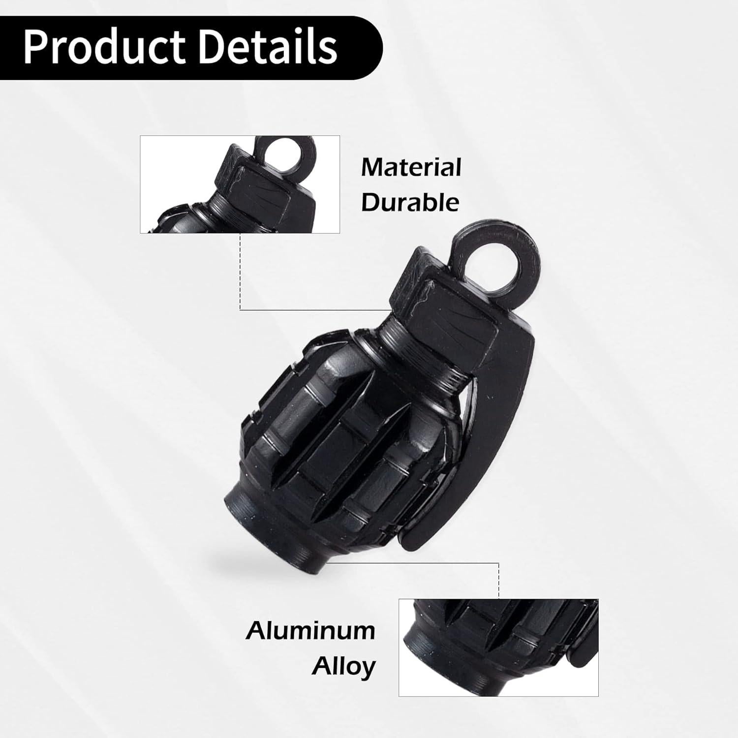 Tapa de Válvula Universal GaRhomxy - 4 Piezas de Aluminio Negro