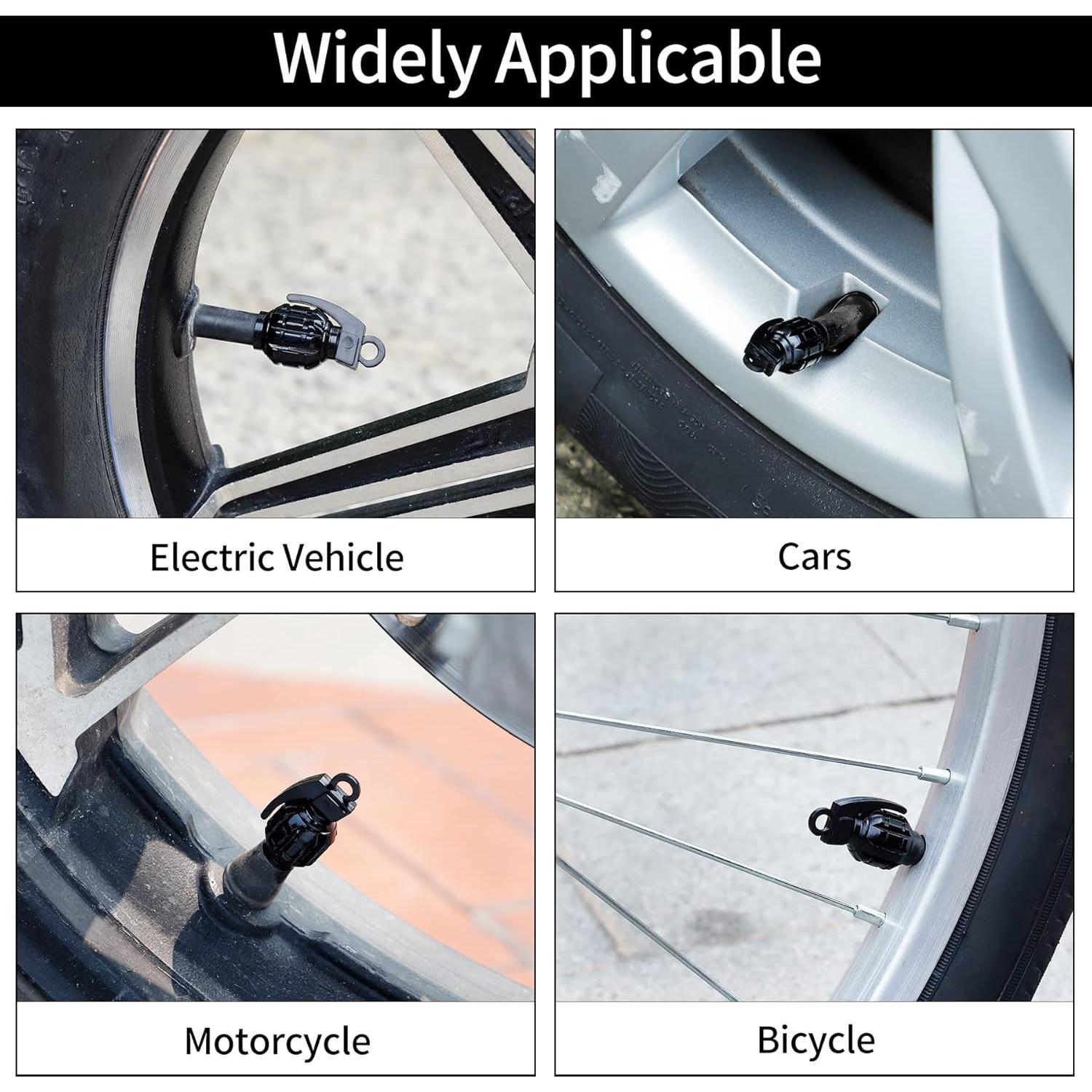 Tapa de Válvula Universal GaRhomxy - 4 Piezas de Aluminio Negro