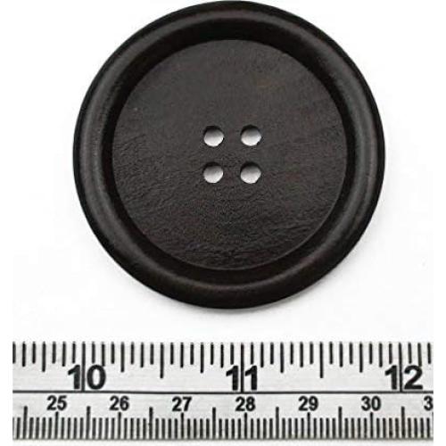 20 Botones de Madera Grandes 50mm Marrón Oscuro Todo en Uno