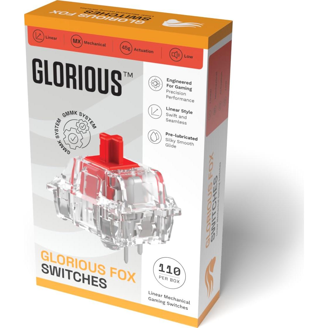 Interruptores mecánicos Glorious Fox 110 PCS 3 pines preengrasados