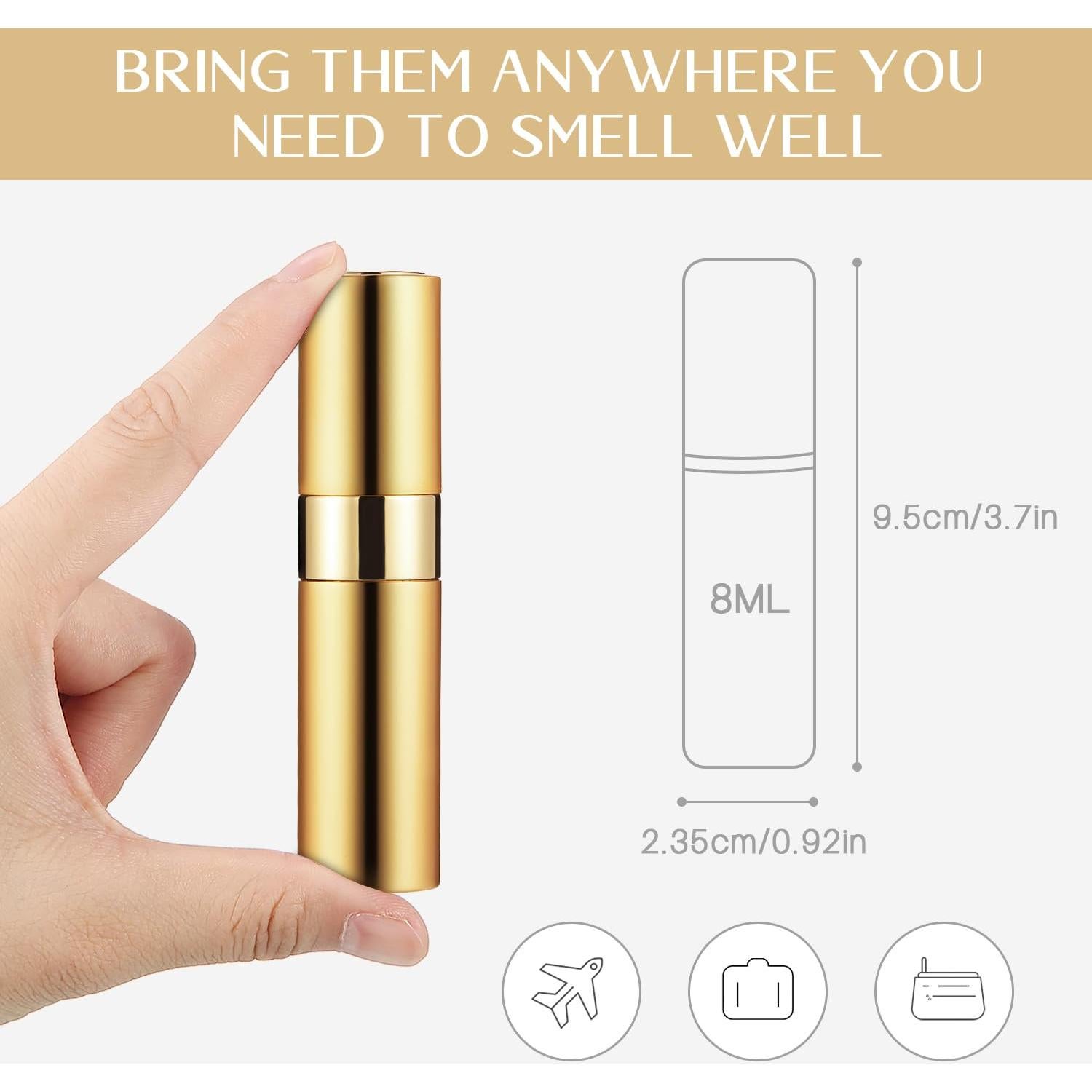 21 Mini Botellas de Perfume Recargables Tessco 8ml Viaje